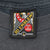 Close-up of 3D Emblem eagle neck tag with Made in USA marking