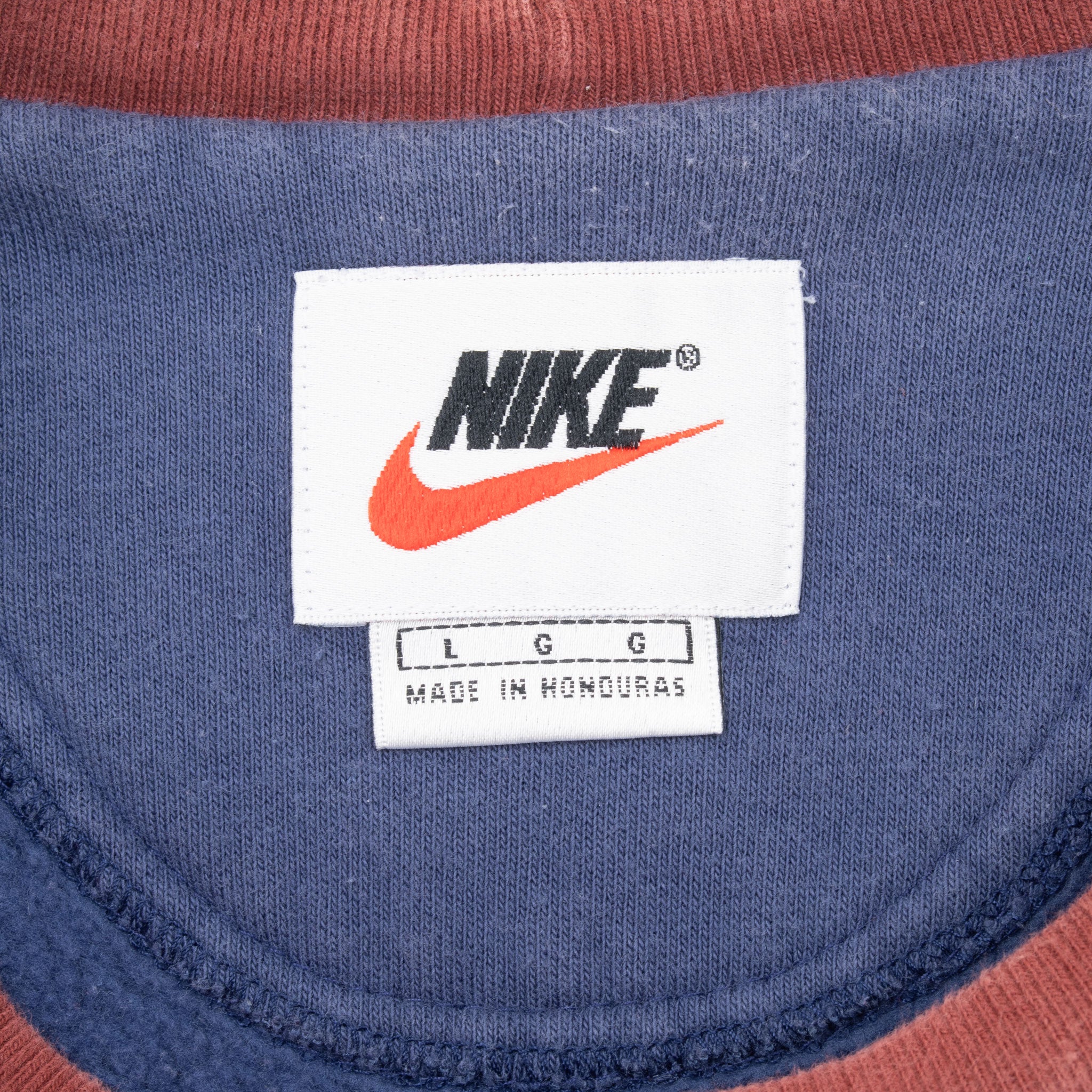 Vintage Nike Big Swoosh Navy Blue Sweatshirt 1990S Large