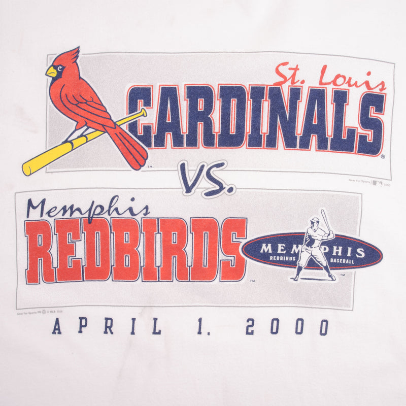Vintage Mlb St Louis Cardinals Vs Memphis Redbirds Tee Shirt 2000 Size XL