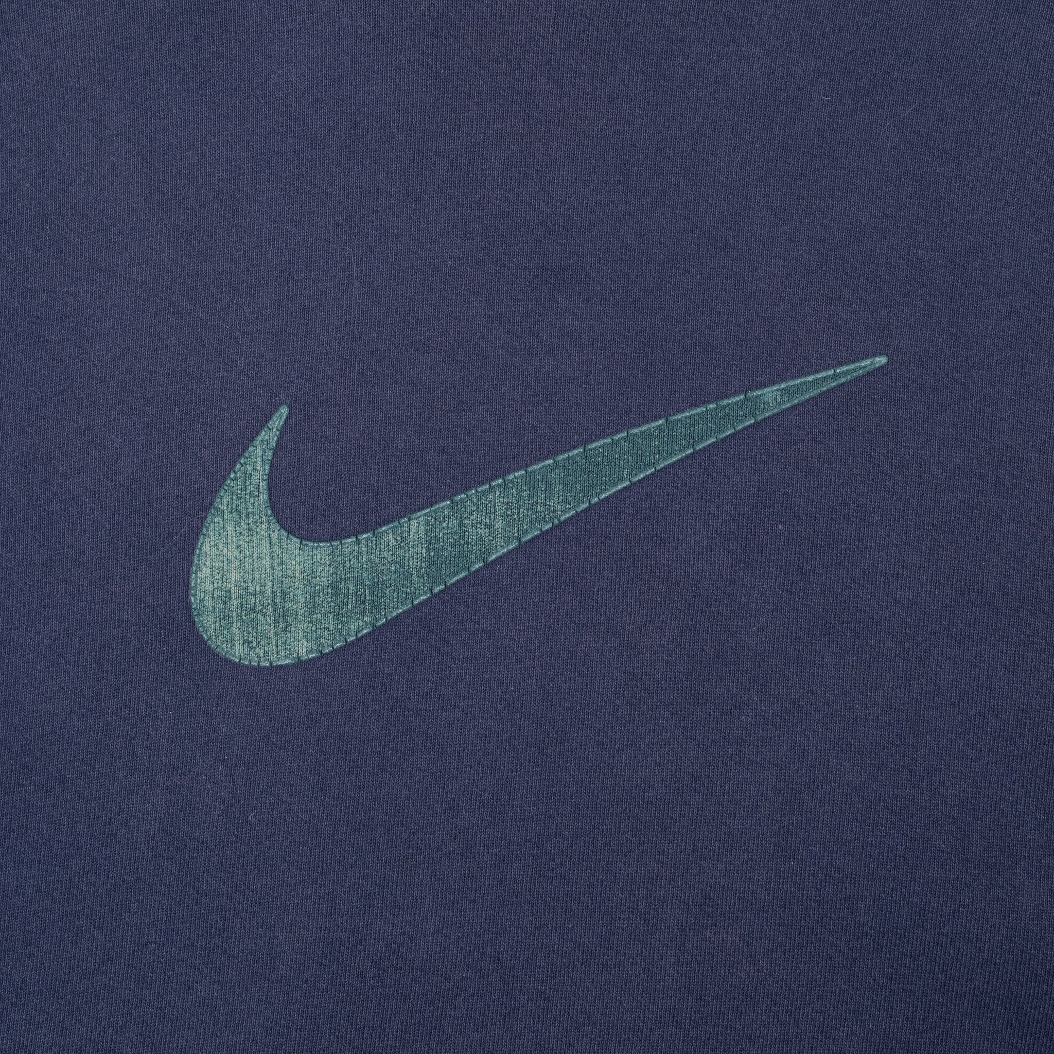 Vintage Nike Big Swoosh Navy Blue Sweatshirt 1990S Size 2XL Made In Usa