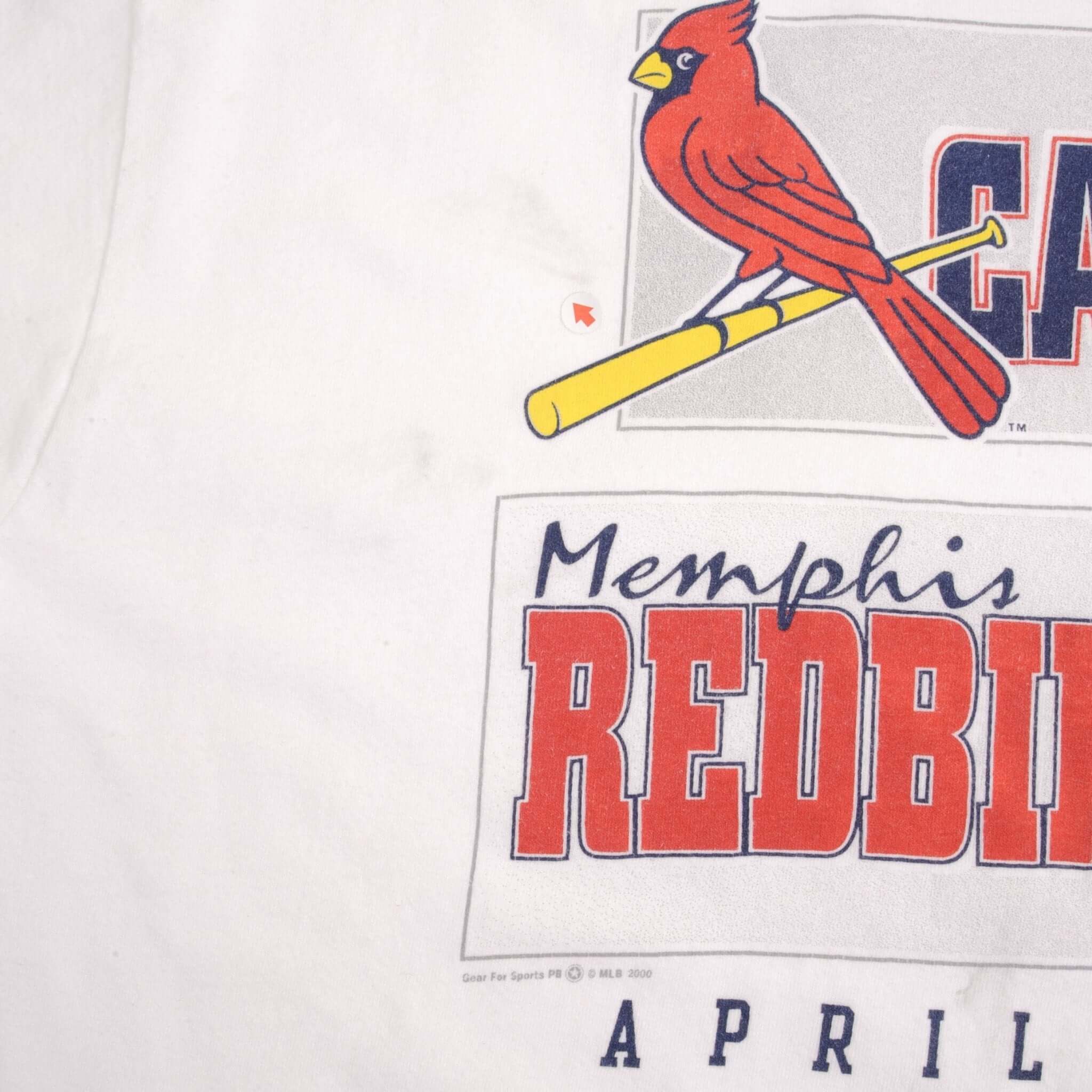 VINTAGE MLB ST LOUIS CARDINALS VS MEMPHIS REDBIRDS TEE SHIRT 2000 SIZE XL