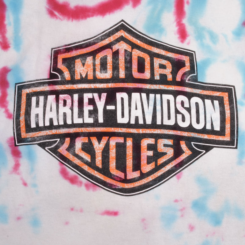 Vintage Tie Dye Harley Davidson Eagle American Iron Tee Shirt 1990S Size Medium 
