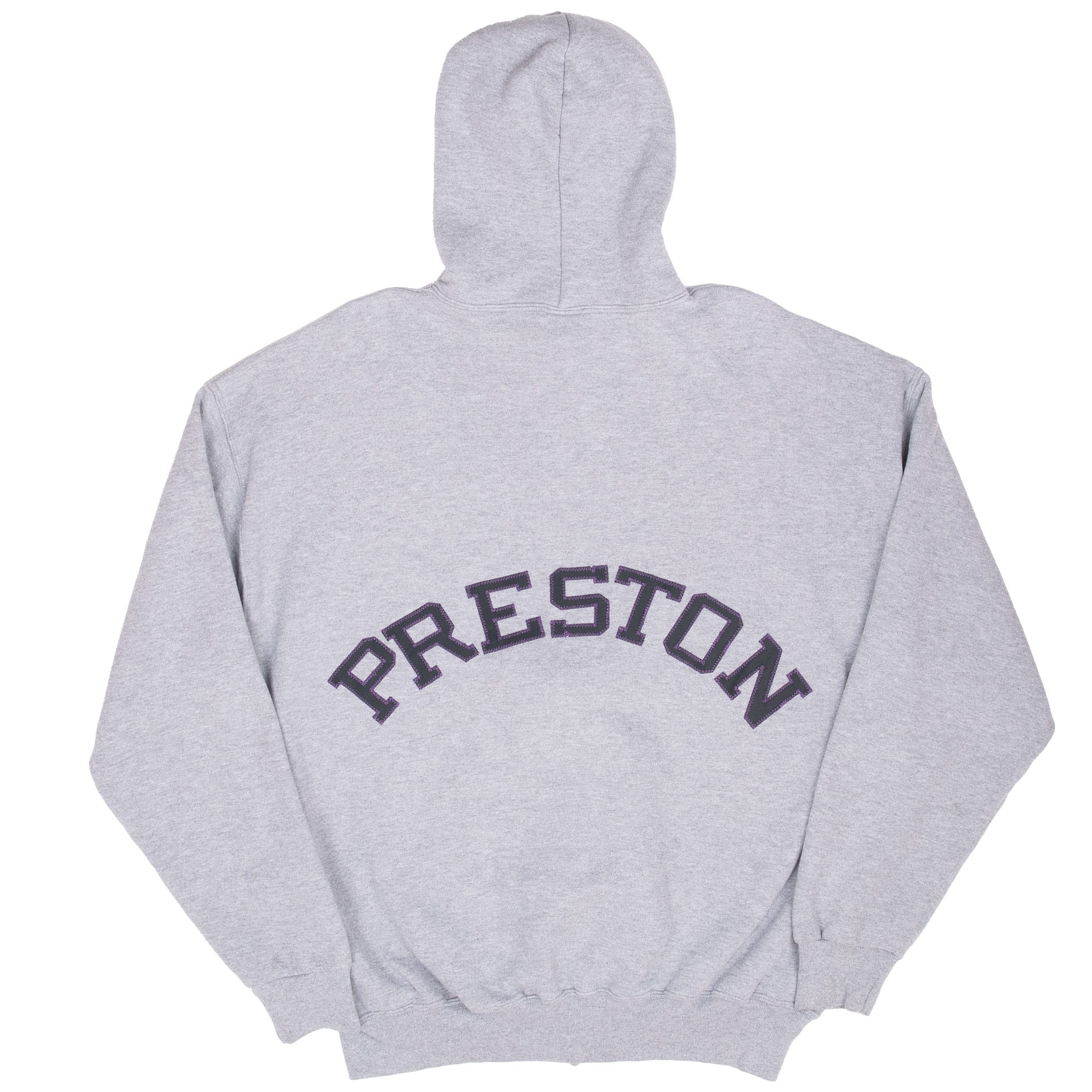 VINTAGE RUSSELL ATHLETIC PRESTON GREY ZIP UP HOODIE SWEATSHIRT 2000S XL
