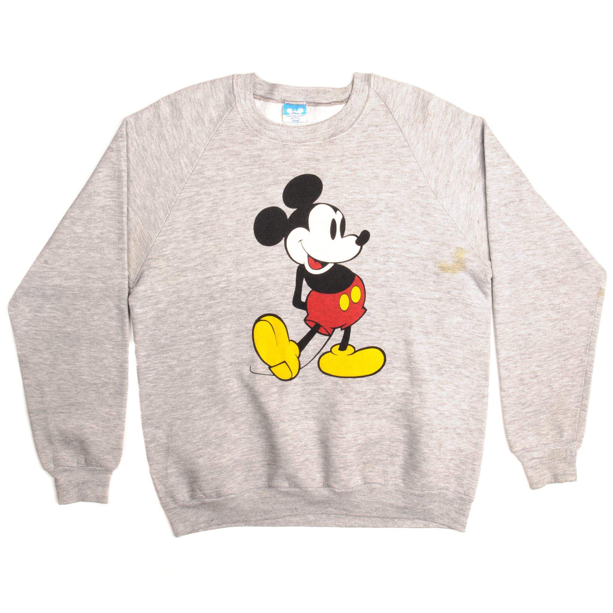 Vintage Disney Mickey Mouse Sweatshirt Size Large Made In USA. GREY