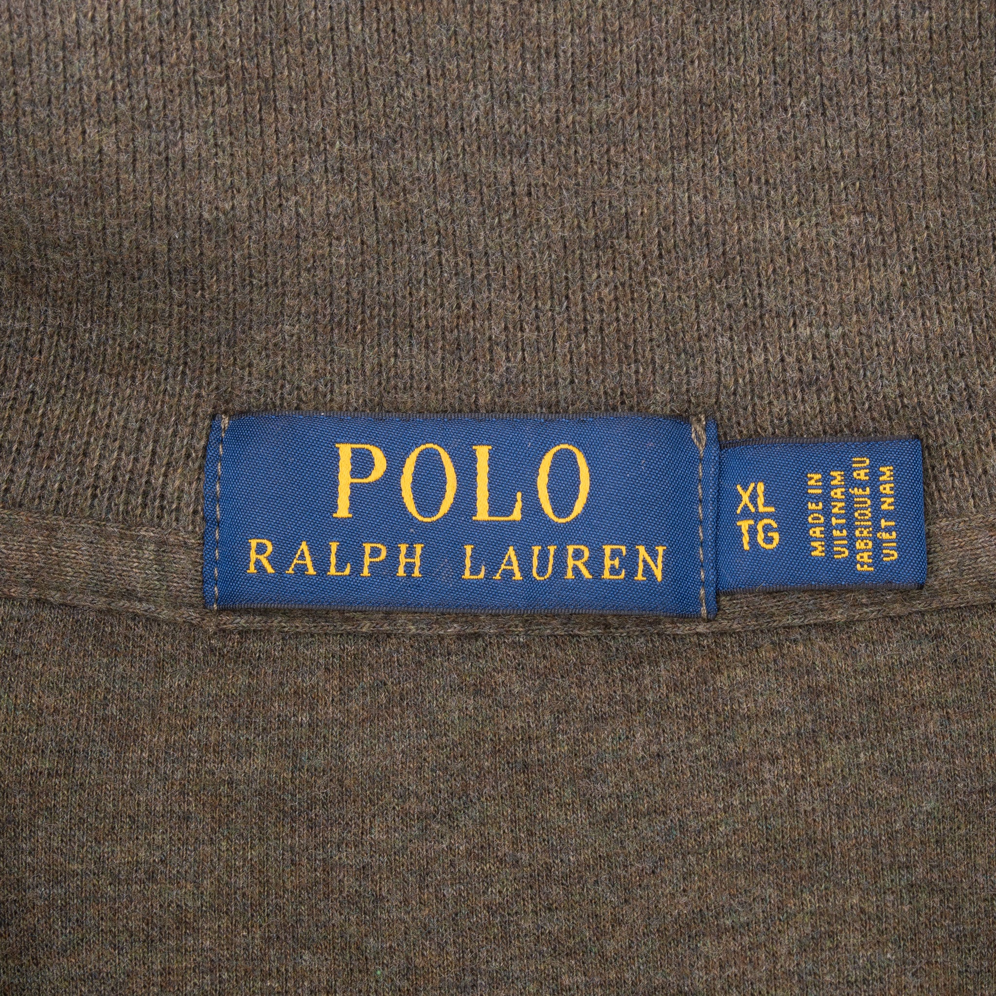 POLO RALPH LAUREN OLIVE GREEN QUARTER 1/4 ZIP SWEATER SIZE XL