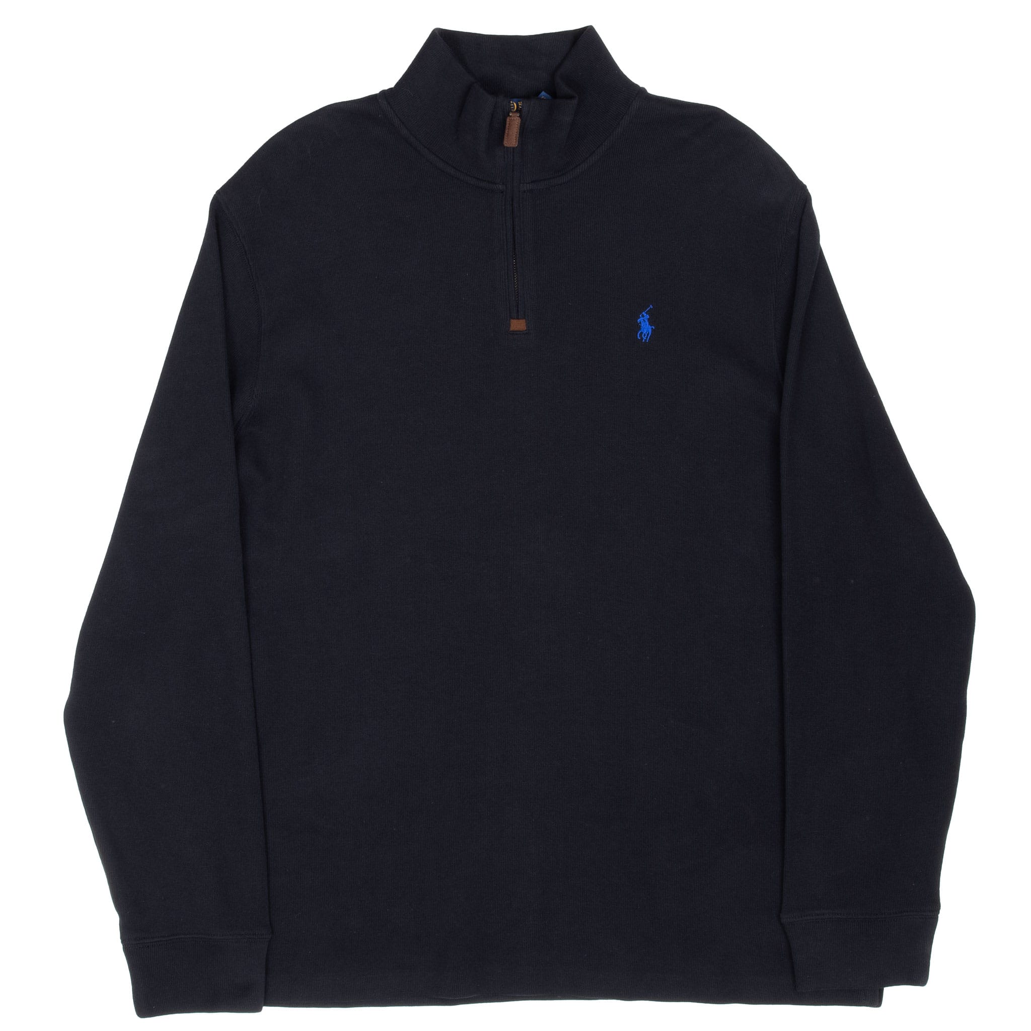 VINTAGE POLO RALPH LAUREN BLACK QUARTER 1/4 ZIP SWEATER SIZE XL