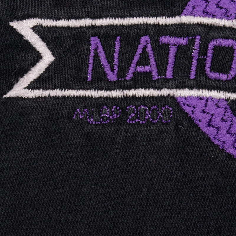 Vintage Mlb Colorado Rockies Embroidered Black Tee Shirt 2000 Size Large
