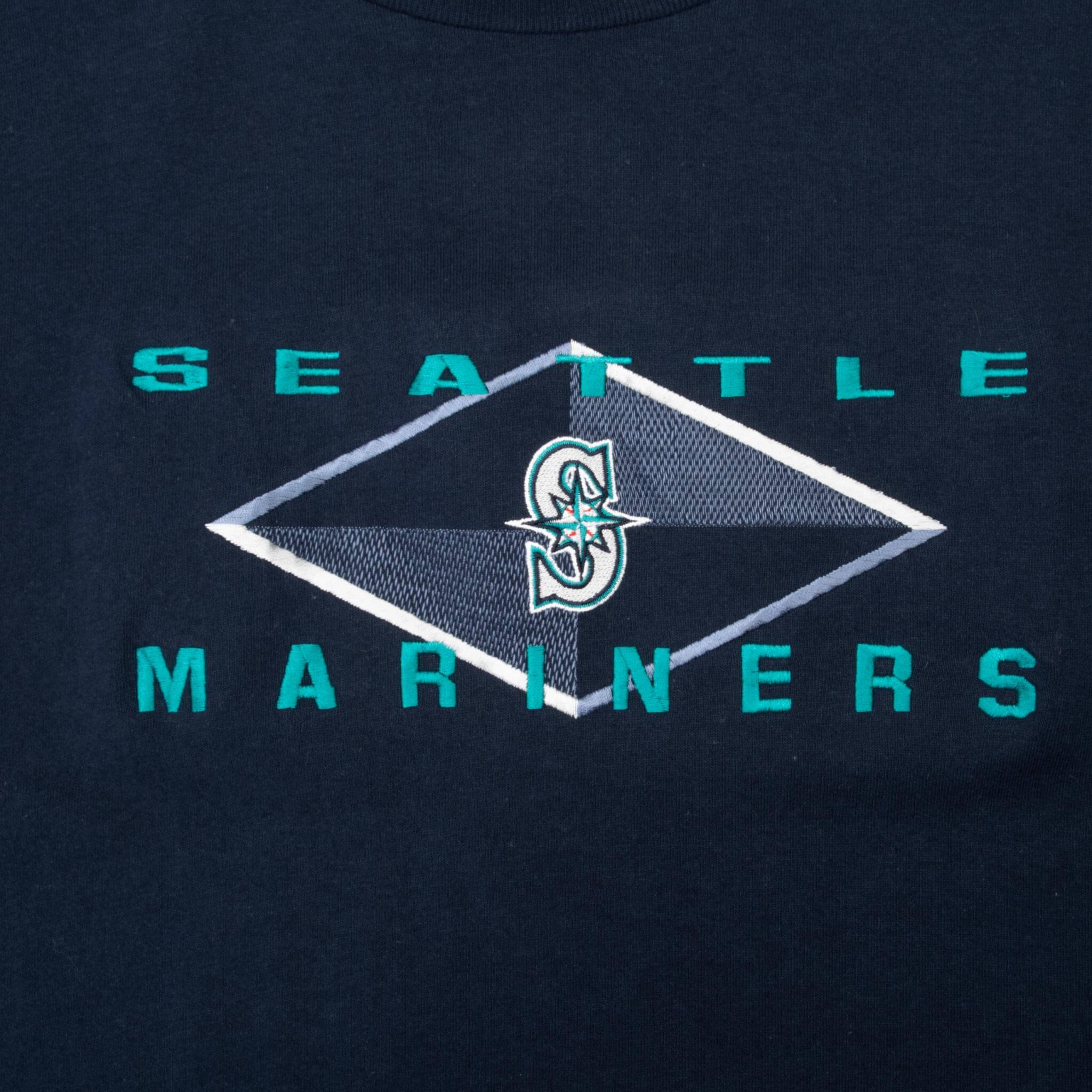 Vintage Mlb Seattle Mariners Embroidered Blue Tee Shirt 1990S Size XL