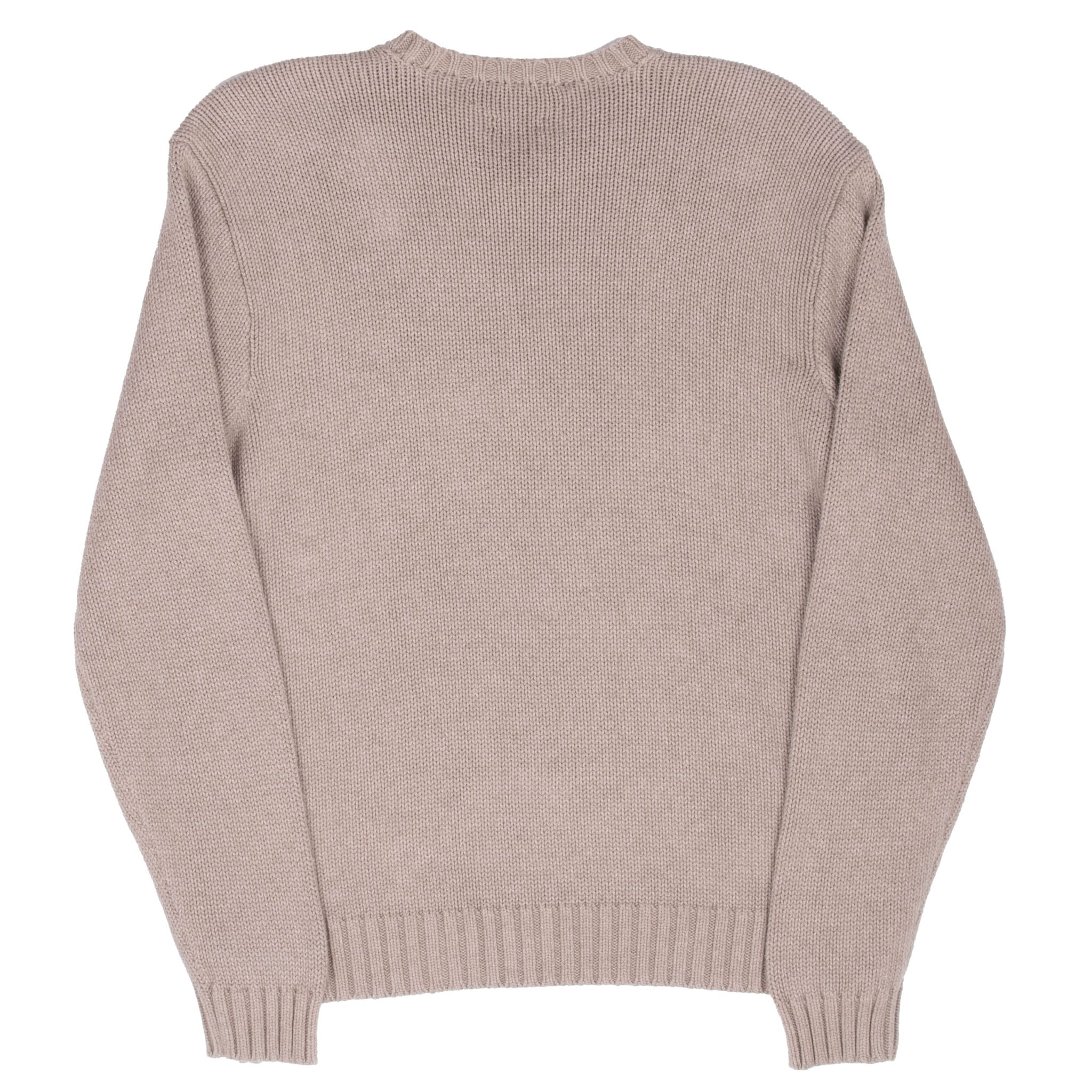 VINTAGE POLO RALPH LAUREN BEIGE KNIT V NECK SWEATER 1990S SIZE LARGE
