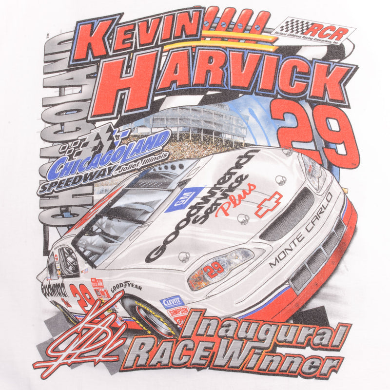 Vintage Nascar Kevin Harvick Chicagoland Speedway Inaugural Joliet Illinois July 15 2001 Tee Shirt Size XL