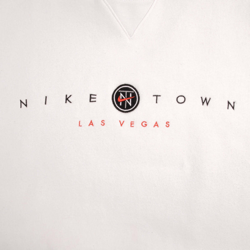 Vintage Nike Town Las Vegas Center Swoosh White Sweatshirt 1990S Size Small