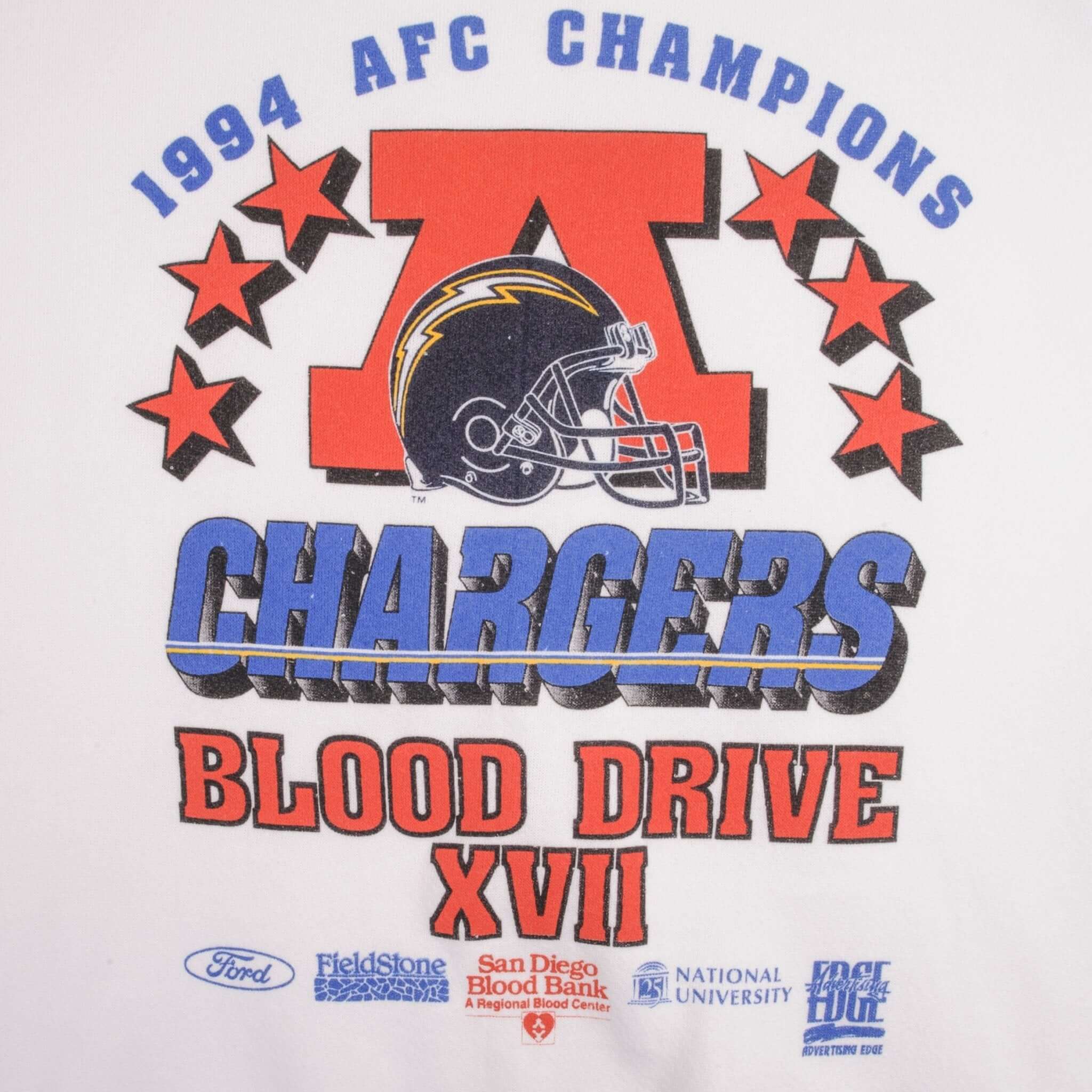 Vintage Nfl San Diego Chargers 1994 Afc Champions Sweatshirt Size XL