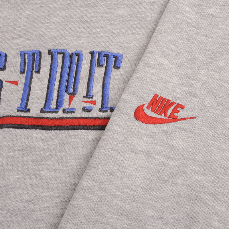 Vintage Nike Just Do It Spellout Gray Sweatshirt 1980S Size 2XL