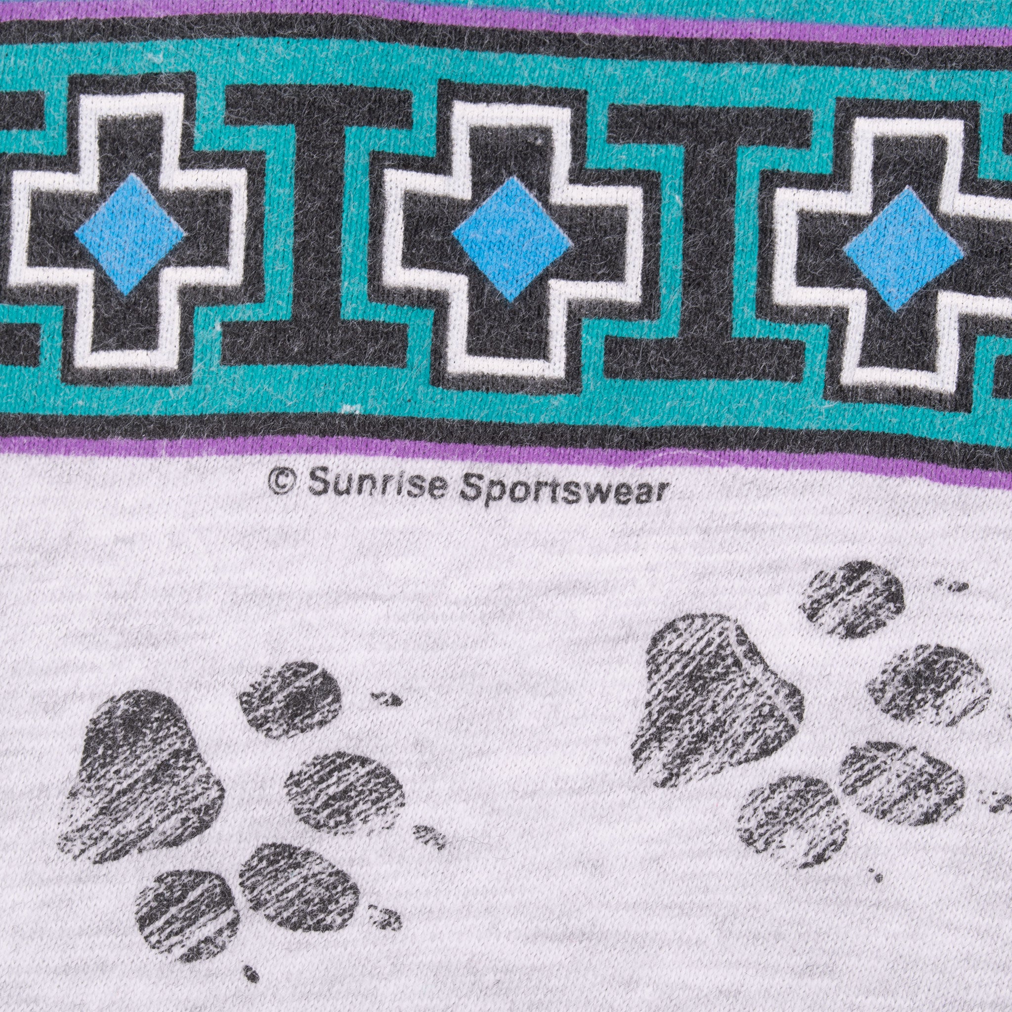 Vintage Wolf Animal Print Grey Tee Shirt 1990S Size 2XL With Single Stitch Sleeves