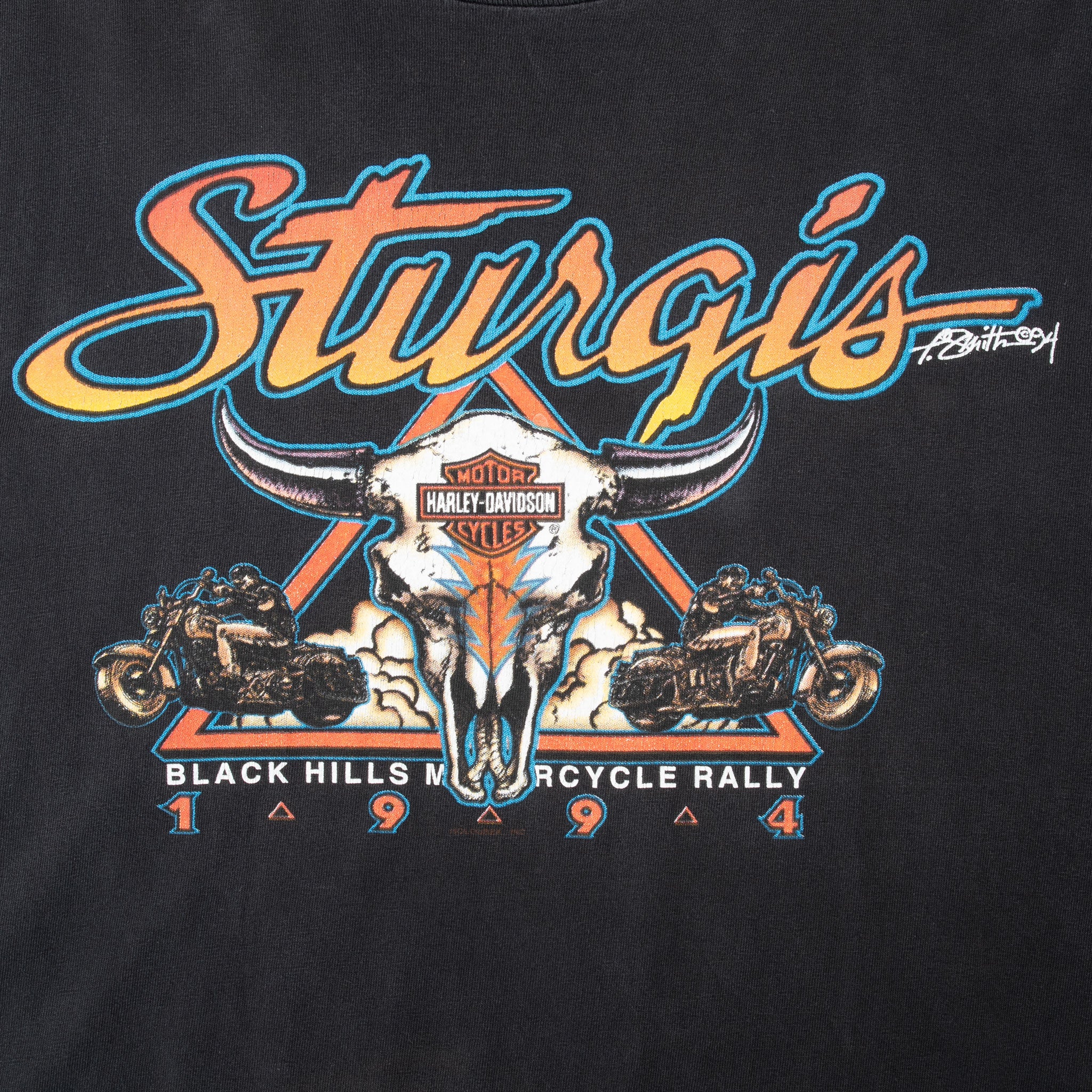 VINTAGE HARLEY DAVIDSON STURGIS BLACK HILL RALLY 1994 TEE SHIRT LARGE MADE USA