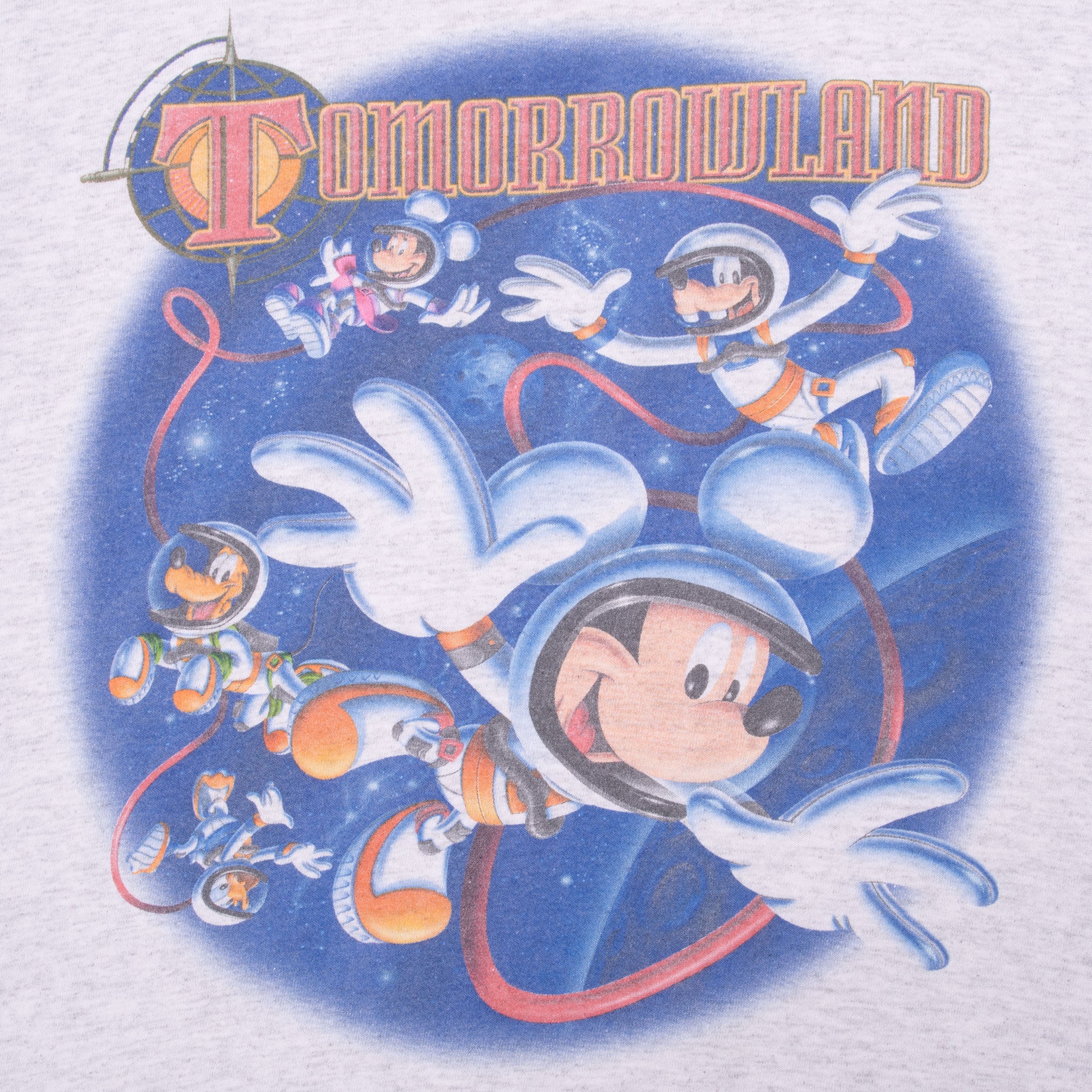 Vintage Disney Tomorrowland Mickey In Space Tee Shirt Size Medium Made In Usa