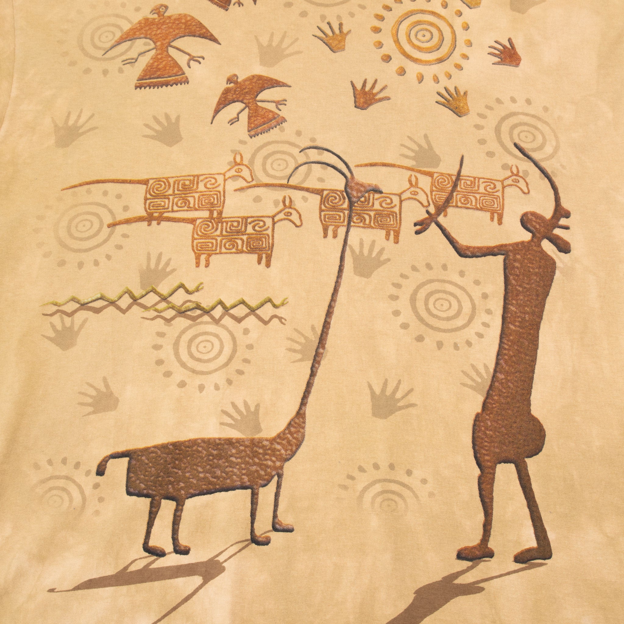 Vintage The Mountain Primitive Painting Long Sleeve Tee Shirt 1997 Size Medium