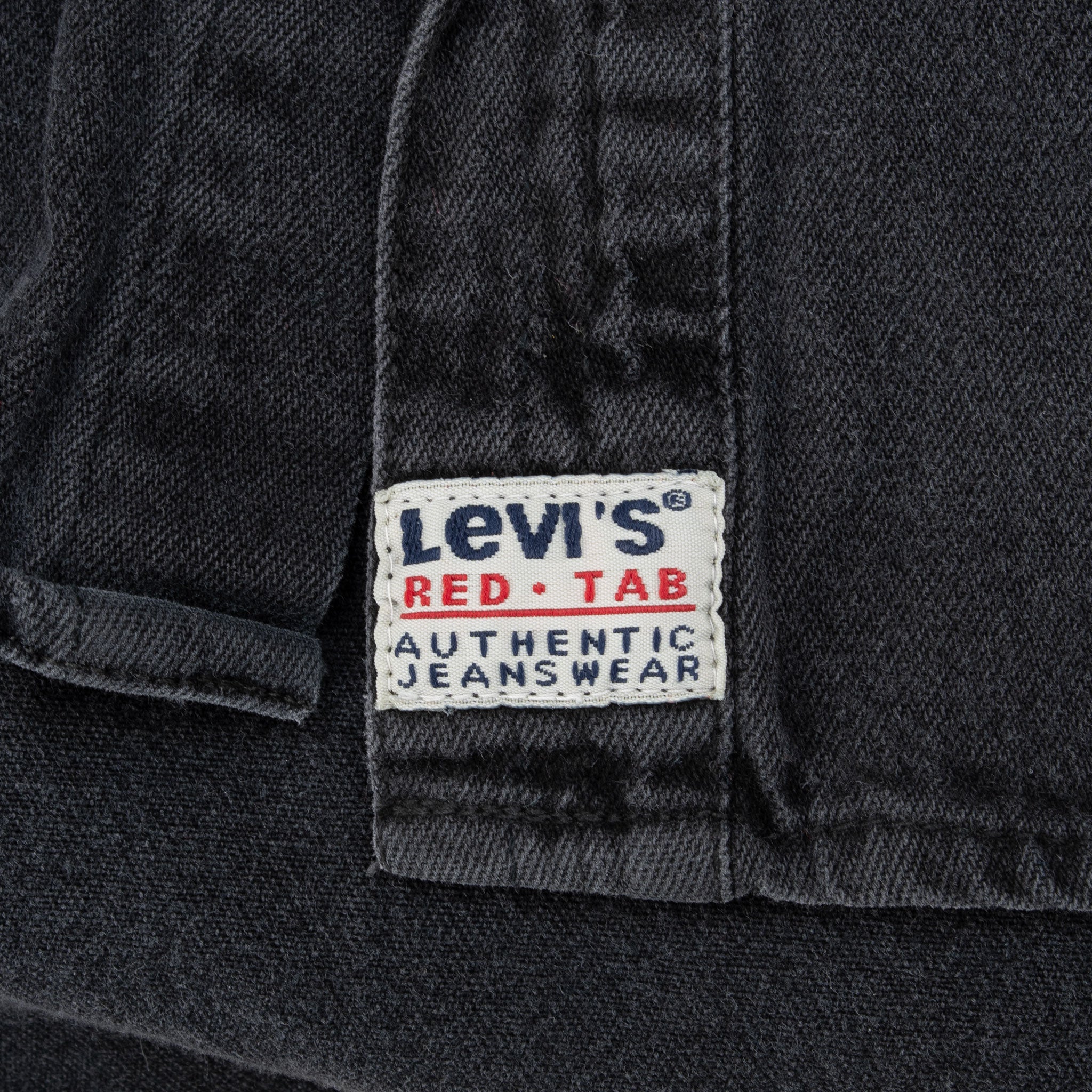 Vintage Levis Red Tab Denim Black Pocket Shirt 1990S Size Medium