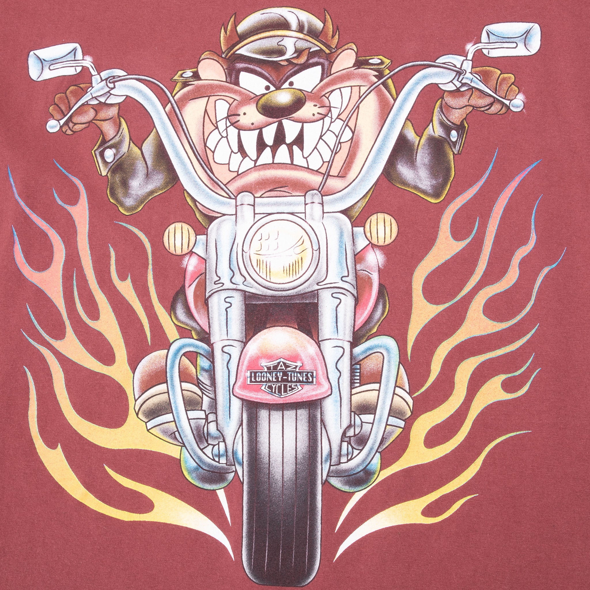 Vintage Looney Tunes Taz Biker Harley Davidson Tee Shirt 1998 Size XL Made In Usa