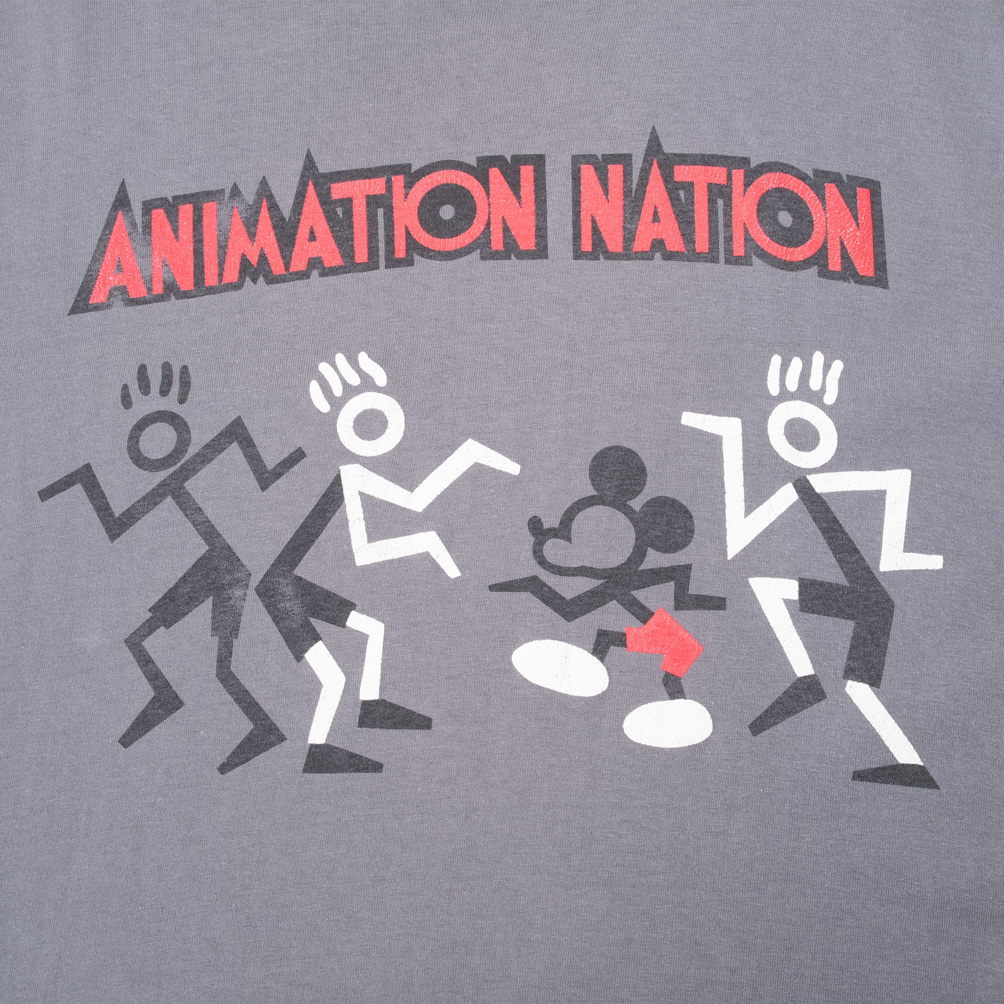 Vintage Disney Animation Nation Mickey Mouse Tee Shirt Size Large Made In Usa With Single Stitch Sleeves