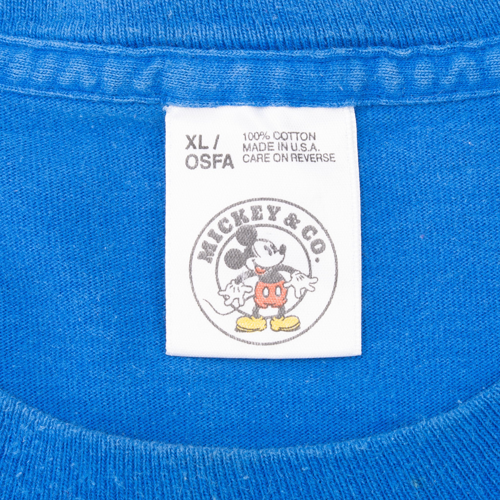 Vintage Mickey Mouse Indy 500 Indy Car Racing Team Tee Shirt Size XL 1990S Made In Usa With Single Stitch Sleeves