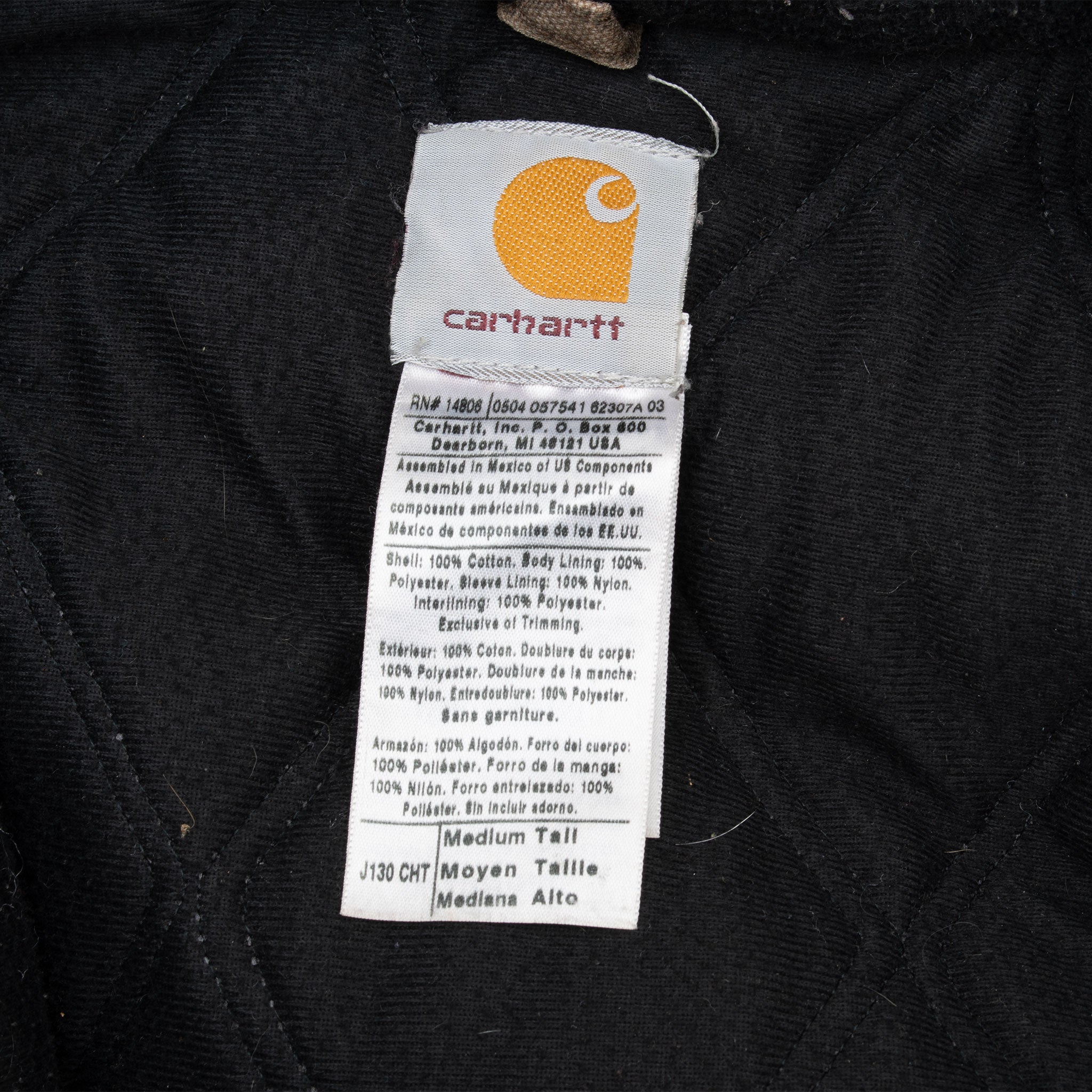 Vintage Carhartt Brown Hooded Active Jacket J131Cht 2004 Size Medium