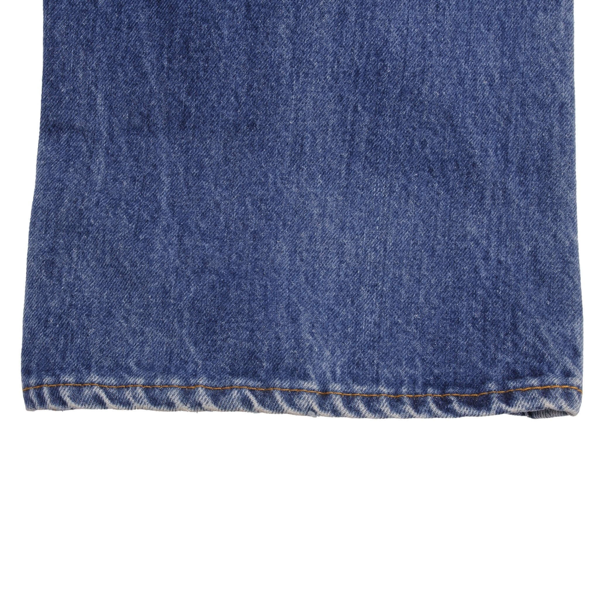 Beautiful Indigo Levis 517 Jeans With Blue Bar Tacks 1980s Made in USA with Medium Dark Wash With Light Whiskers.   Size on tag 36X32 Actual Size 35X31 Back Button #650