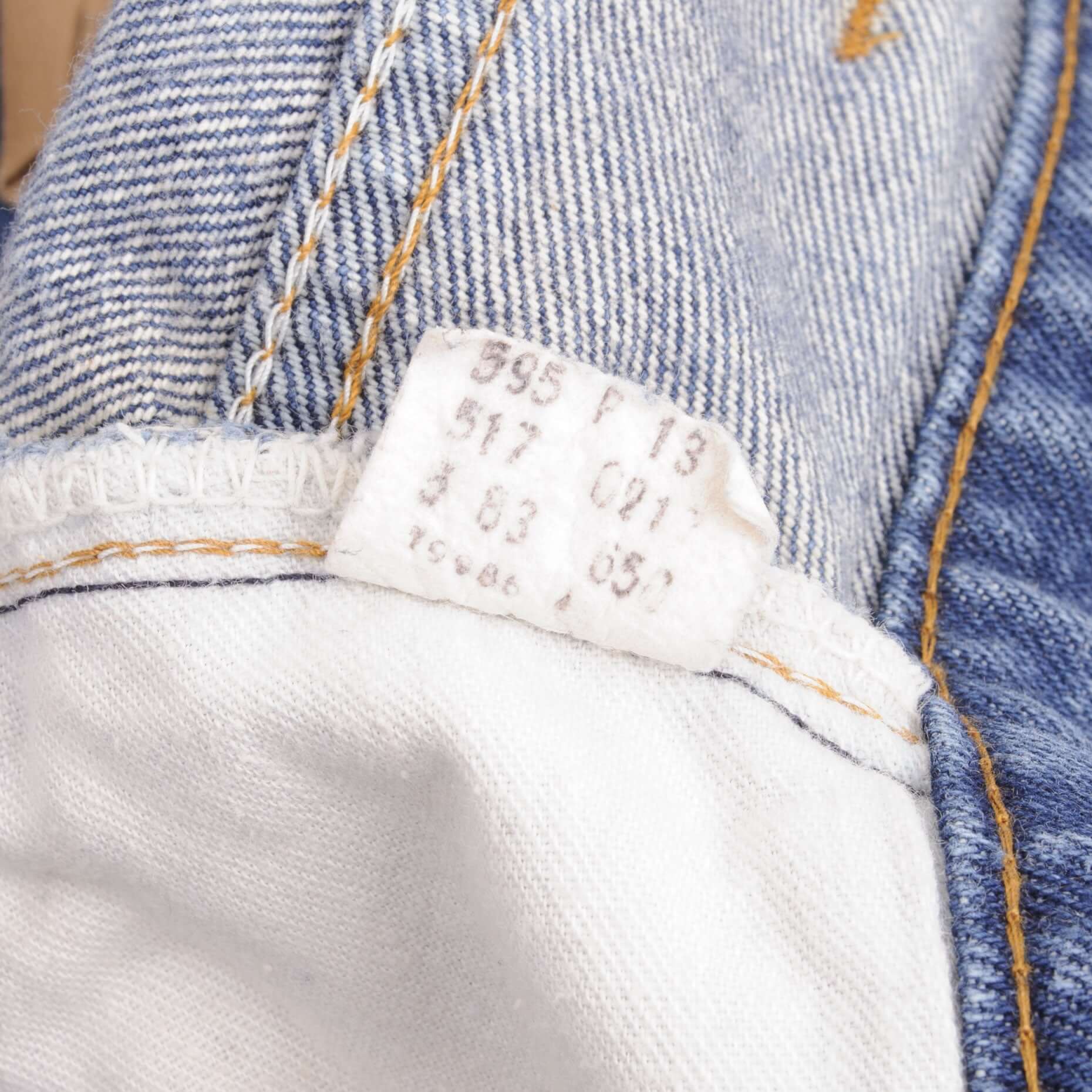 Beautiful Indigo Levis 517 Jeans With Blue Bar Tacks 1980s Made in USA with Medium Dark Wash With Light Whiskers.   Size on tag 36X32 Actual Size 35X31 Back Button #650