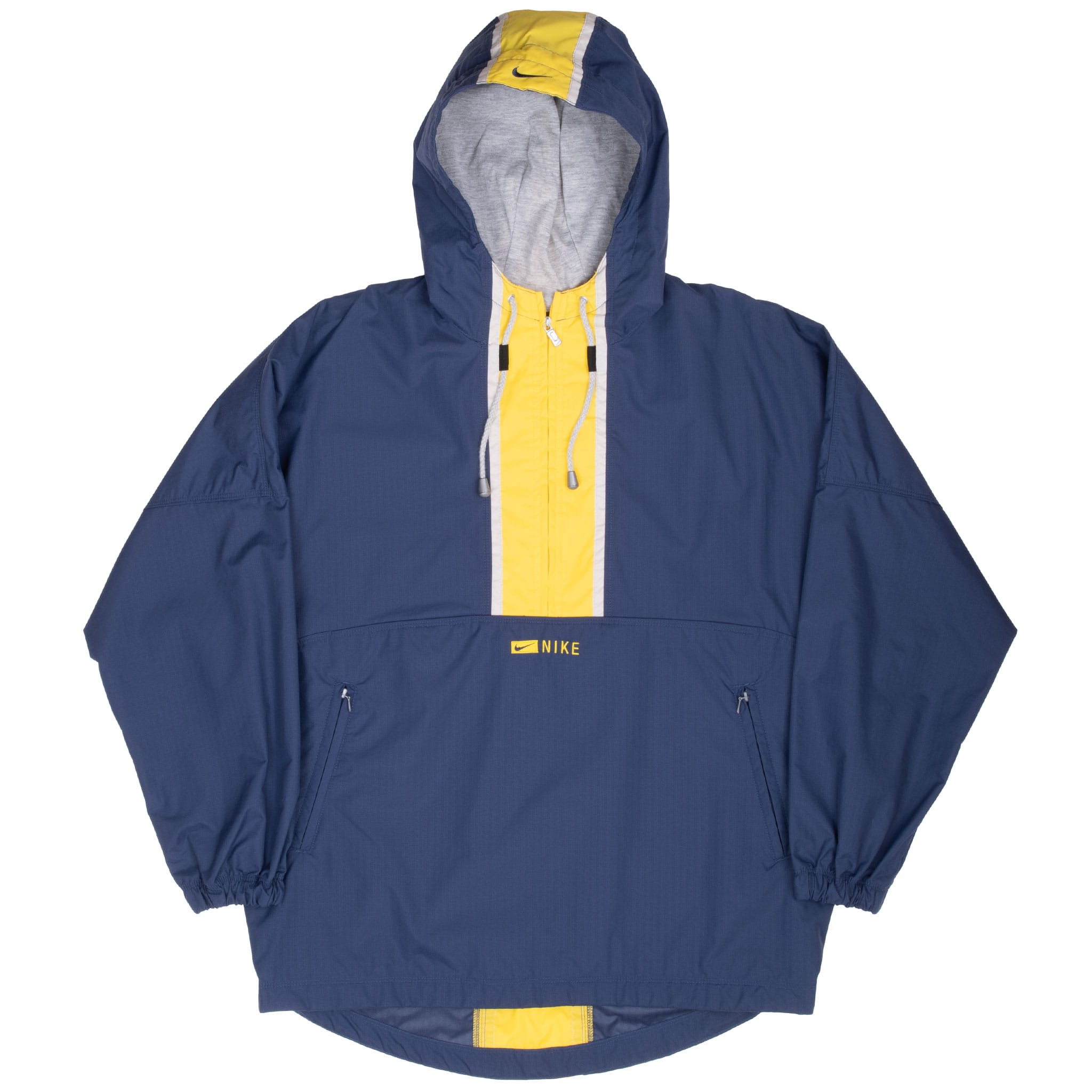 VINTAGE NIKE BLUE YELLOW PULLOVER WINDBREAKER JACKET 1990S MEDIUM WOMEN