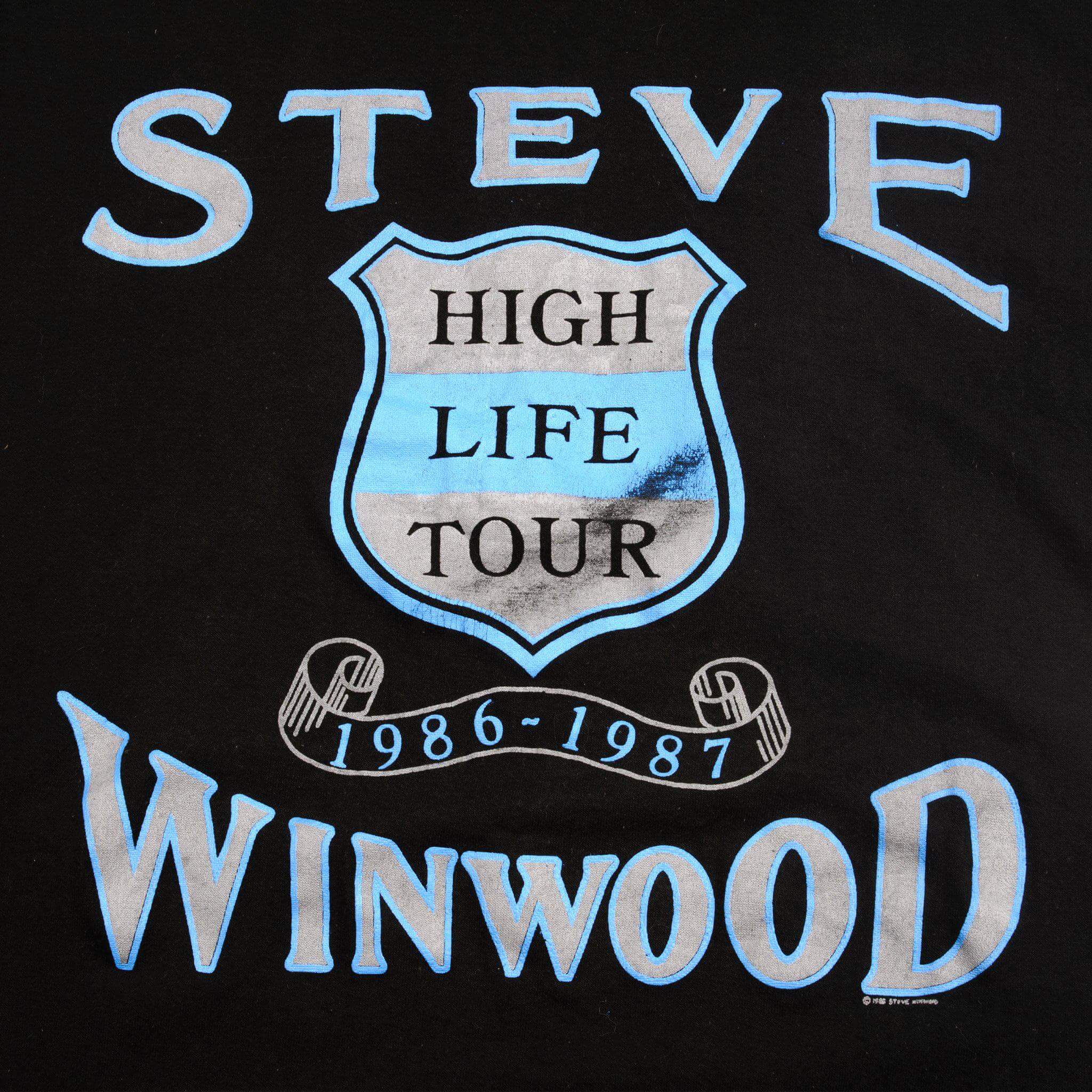 VINTAGE STEVE WINWOOD HIGH LIFE TOUR TEE SHIRT 1986 SIZE LARGE MADE IN USA