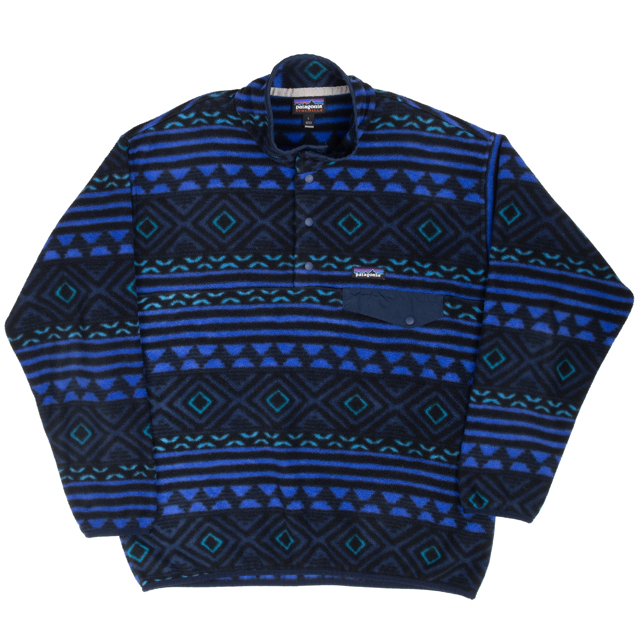 Vintage Patagonia Snap T Aztec Synchilla Fleece Pullover Jacket 2016 Size Large