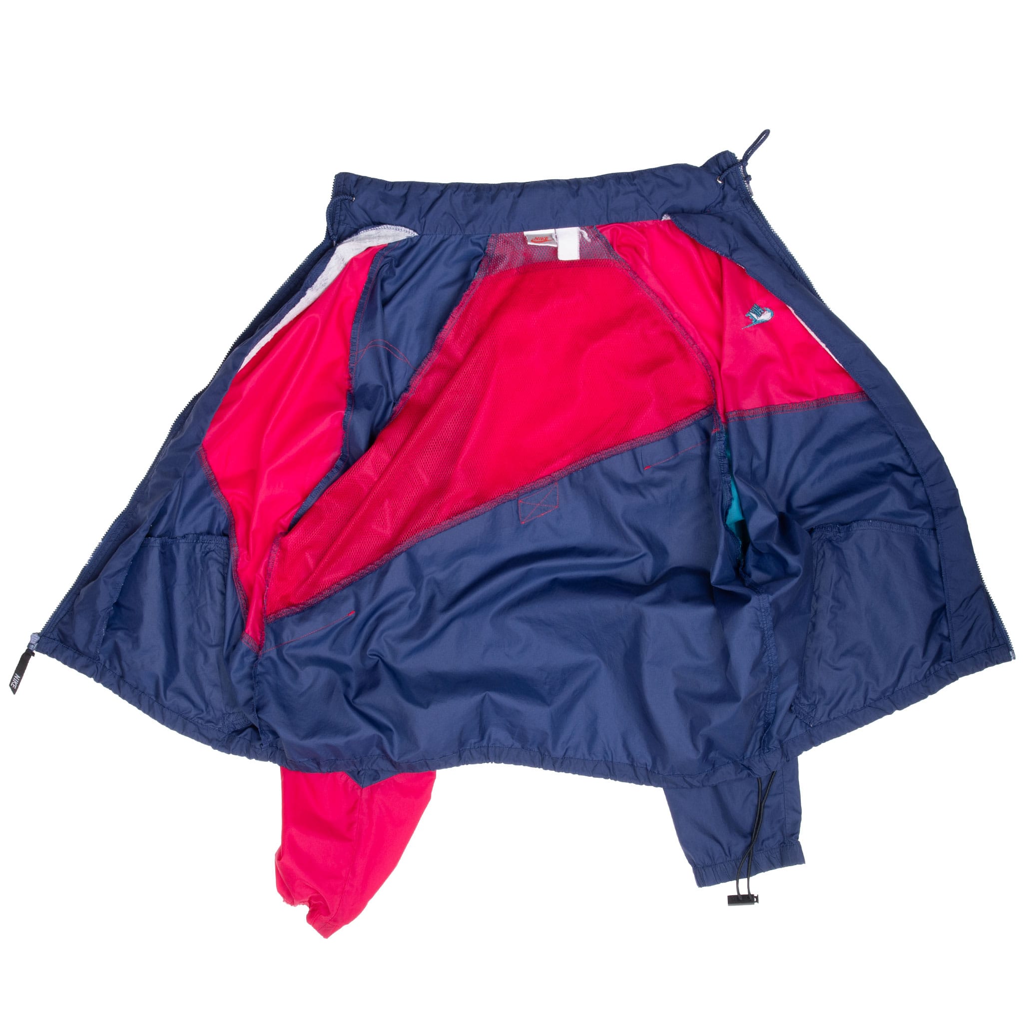 VINTAGE NIKE SWOOSH PINK BLUE WINDBREAKER JACKET LATE 1980S LARGE