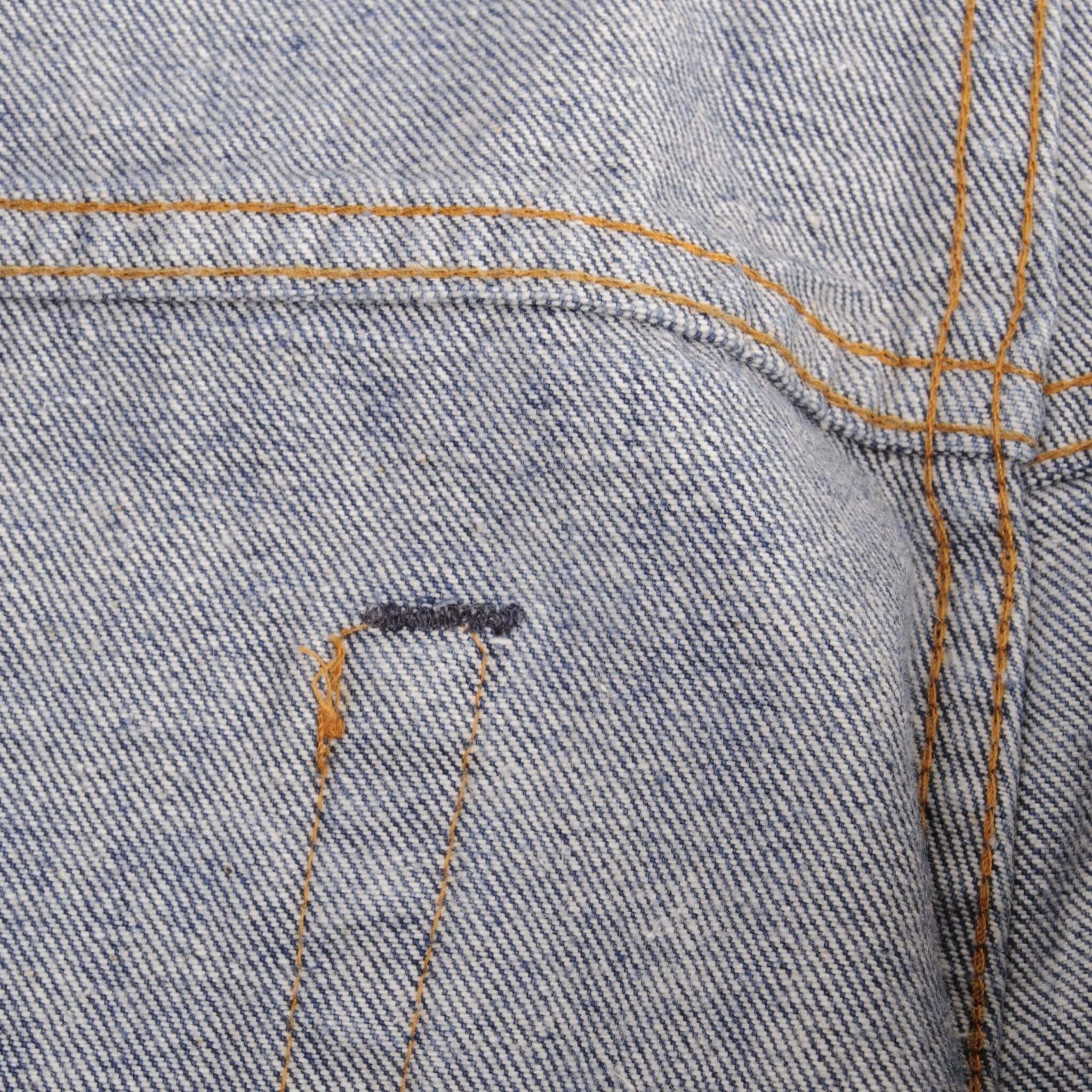 Beautiful Indigo Levis 517 Jeans With Blue Bar Tacks 1980s Made in USA with Medium Dark Wash  Size on tag 36X32 Actual Size 35X32 Back Button #532