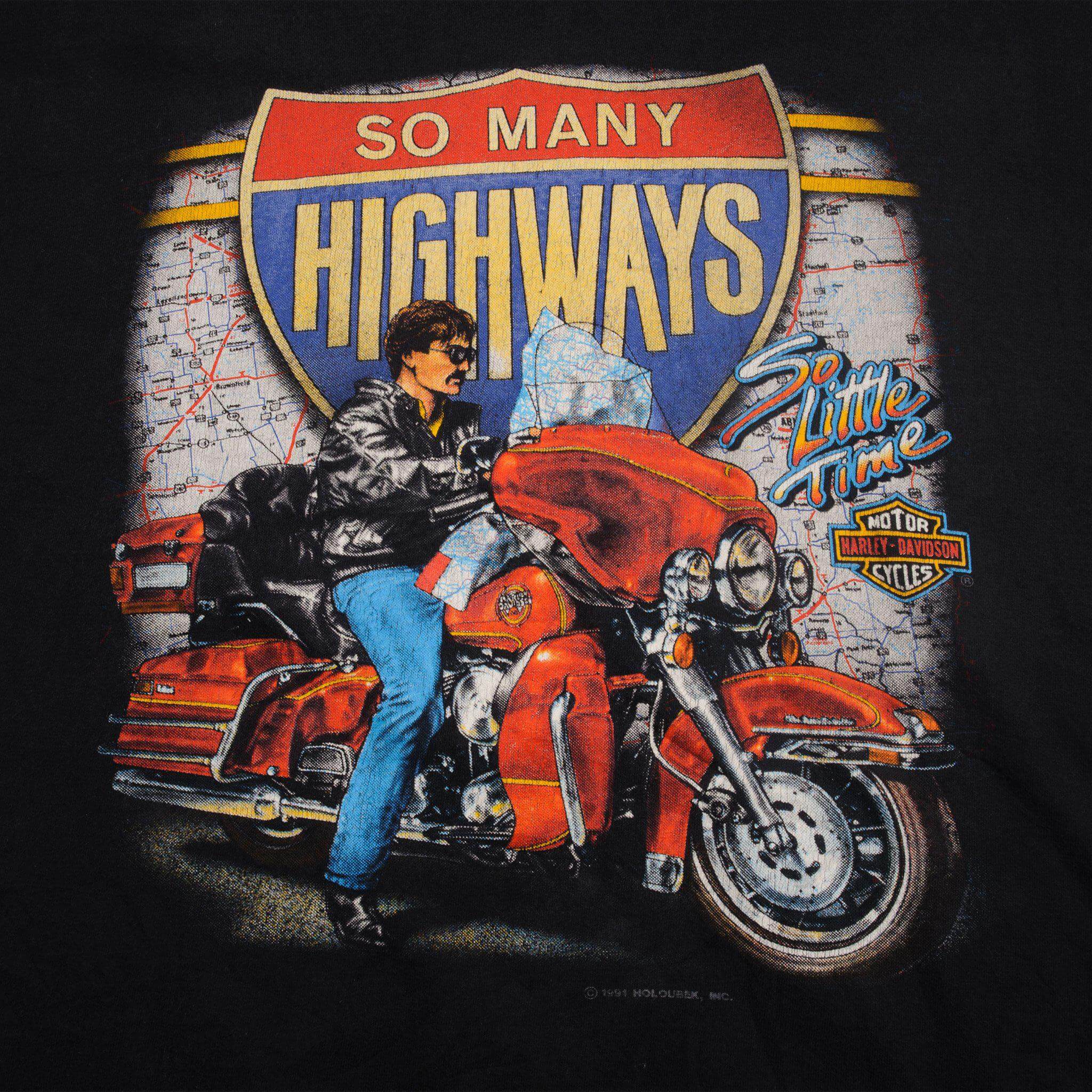 VINTAGE HARLEY DAVIDSON TEE SHIRT BY HOLOUBEK 1991 SIZE 3XL MADE IN USA