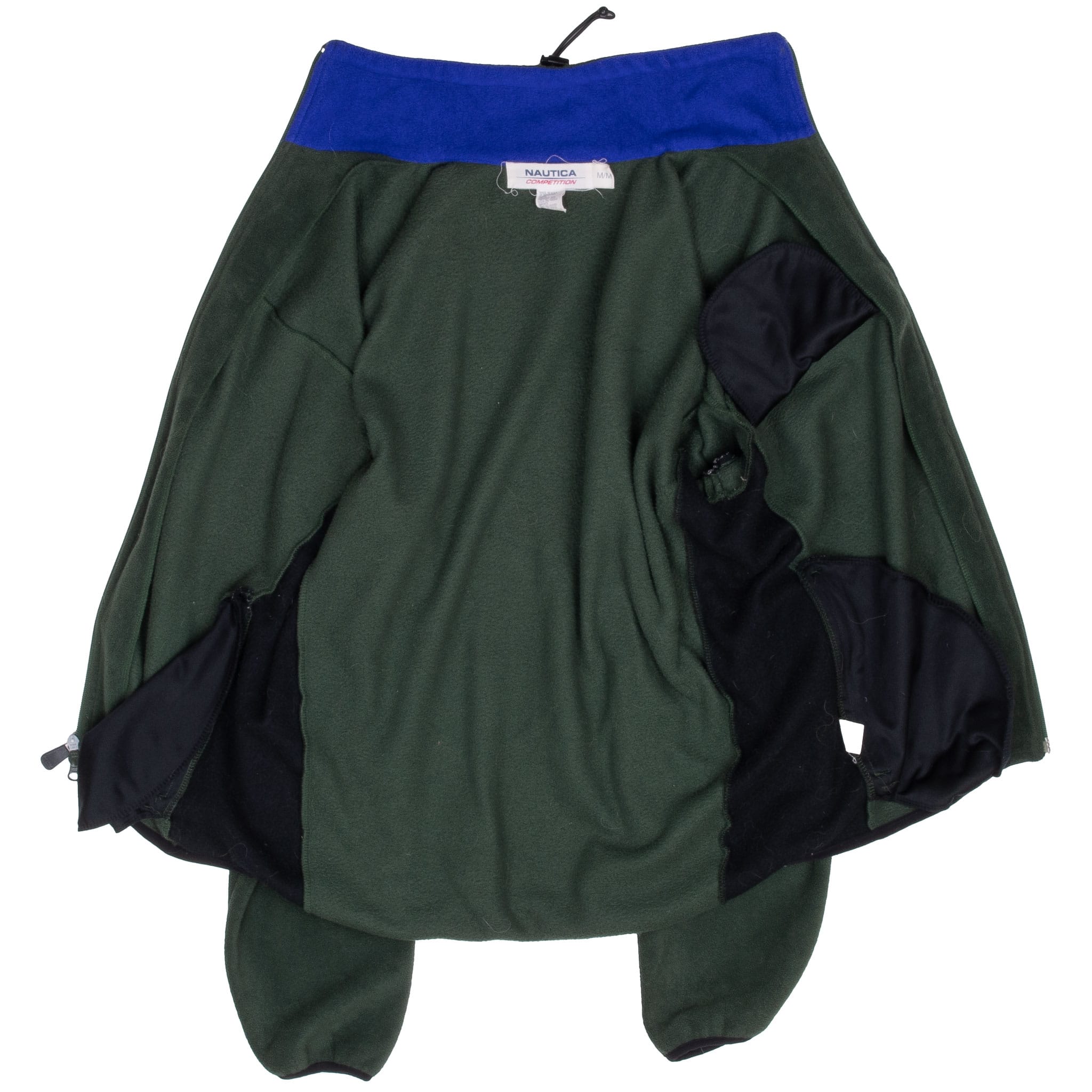 VINTAGE NAUTICA COMPETITION GREEN QUARTER ZIP FLEECE JACKET 1990S MEDIUM