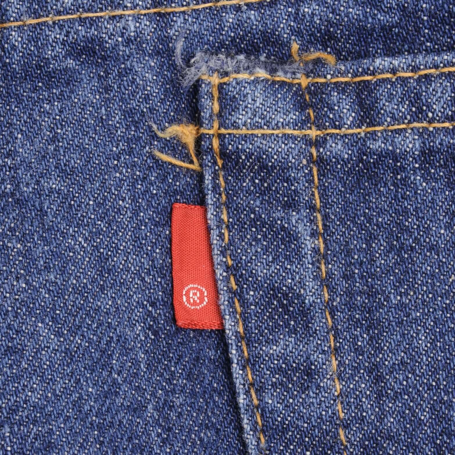 Beautiful Indigo Levis 517 Jeans With Blue Bar Tacks 1980s Made in USA with Dark Wash Talon Zipper  Size on tag 32X33 Actual Size 32X33 Back Button #653