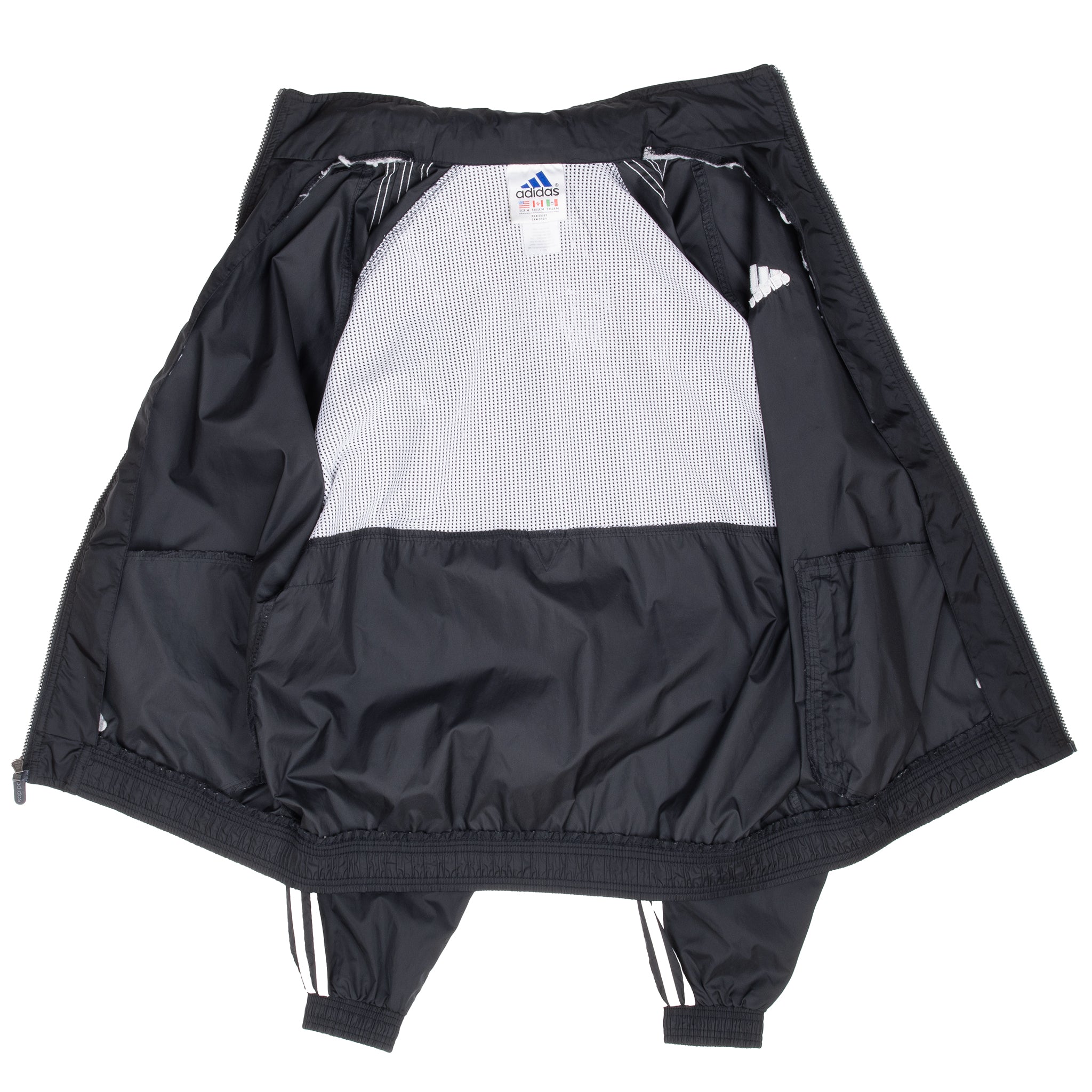 Vintage Adidas Black Windbreaker Jacket 1990S Size Medium