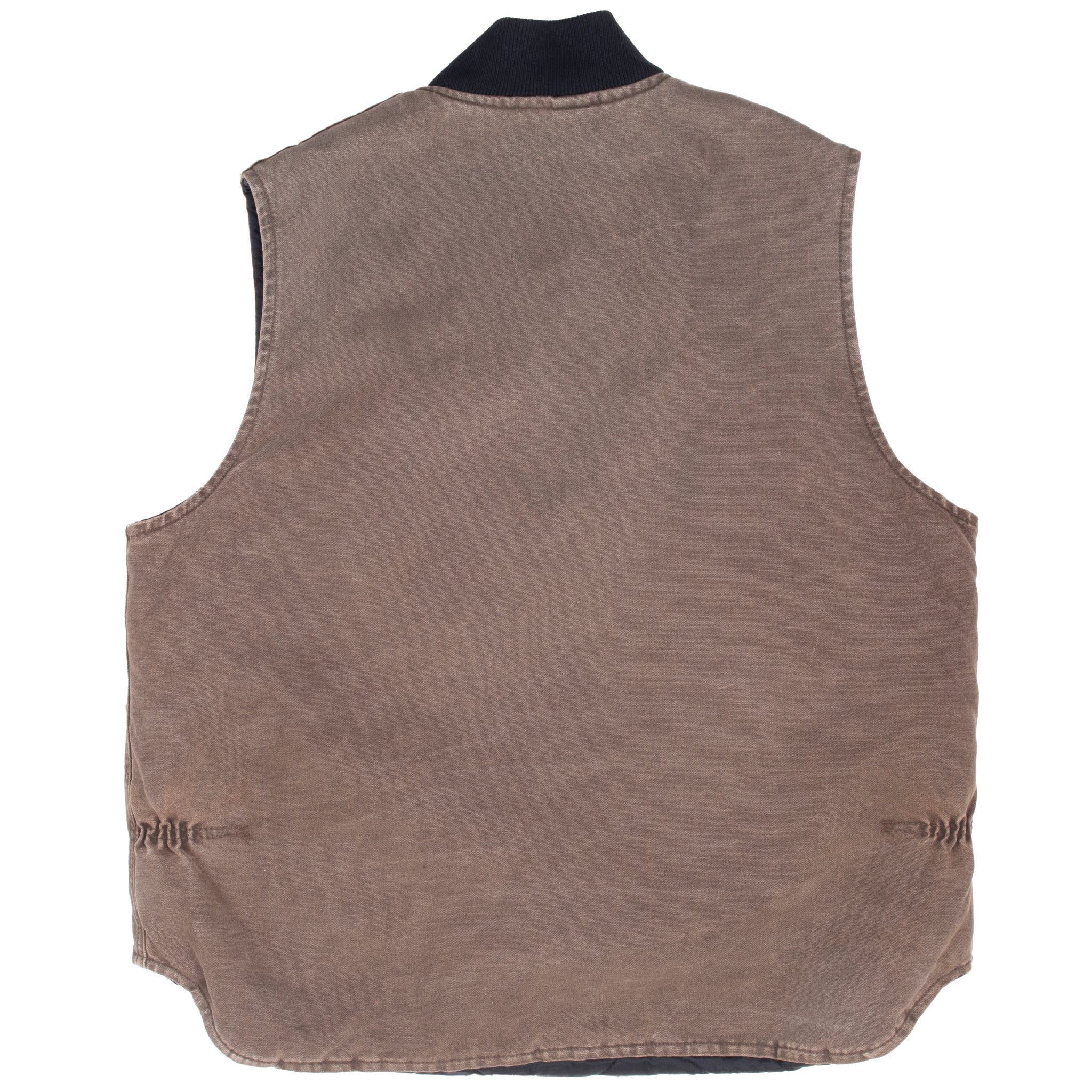 Vintage Carhartt Quilted Lined Brown Vest Jacket V02Cht 1999 Size XL Made In Usa