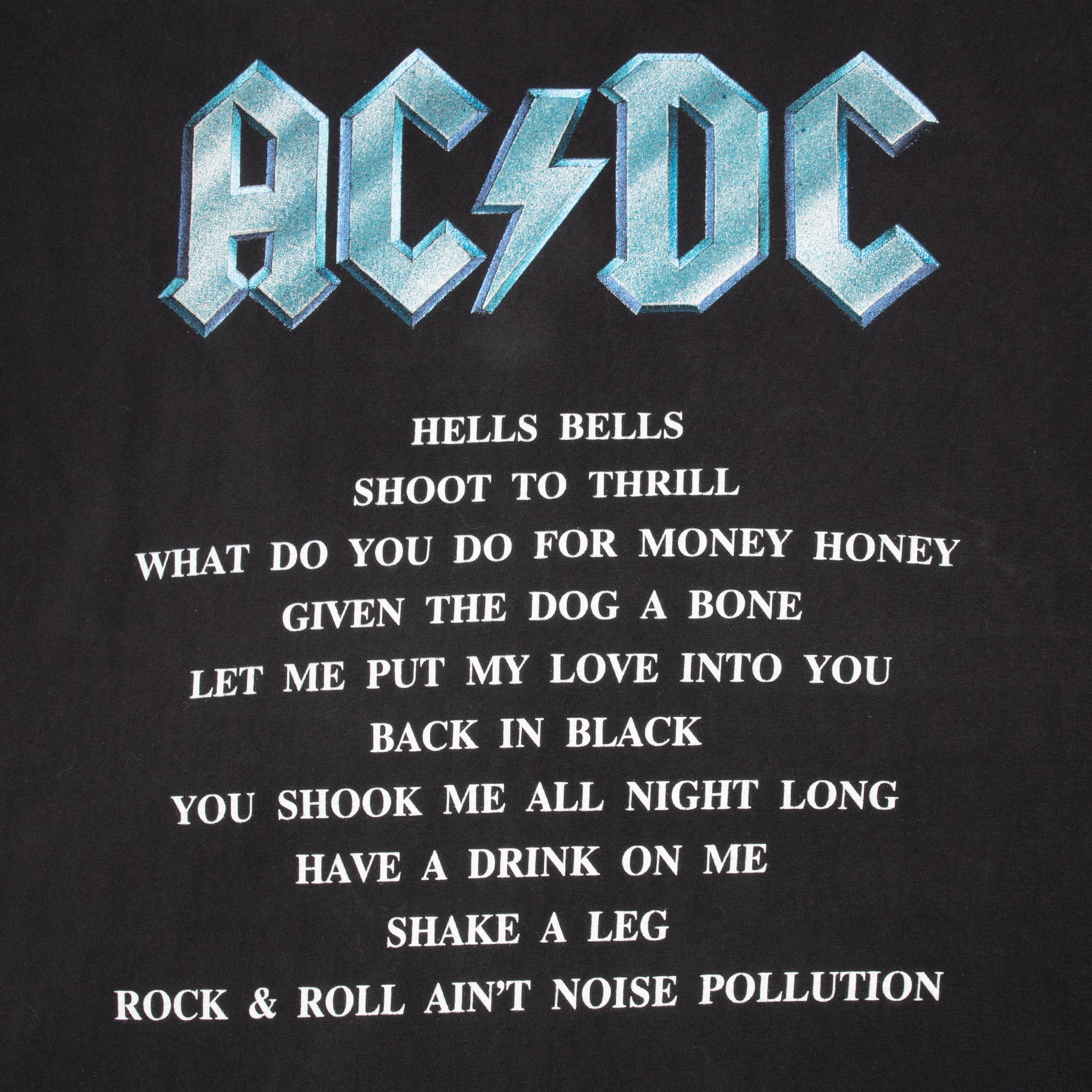 Vintage Acdc Back In Black Tee Shirt 1991 Size XL Made In Usa With Single Stitch Sleeves