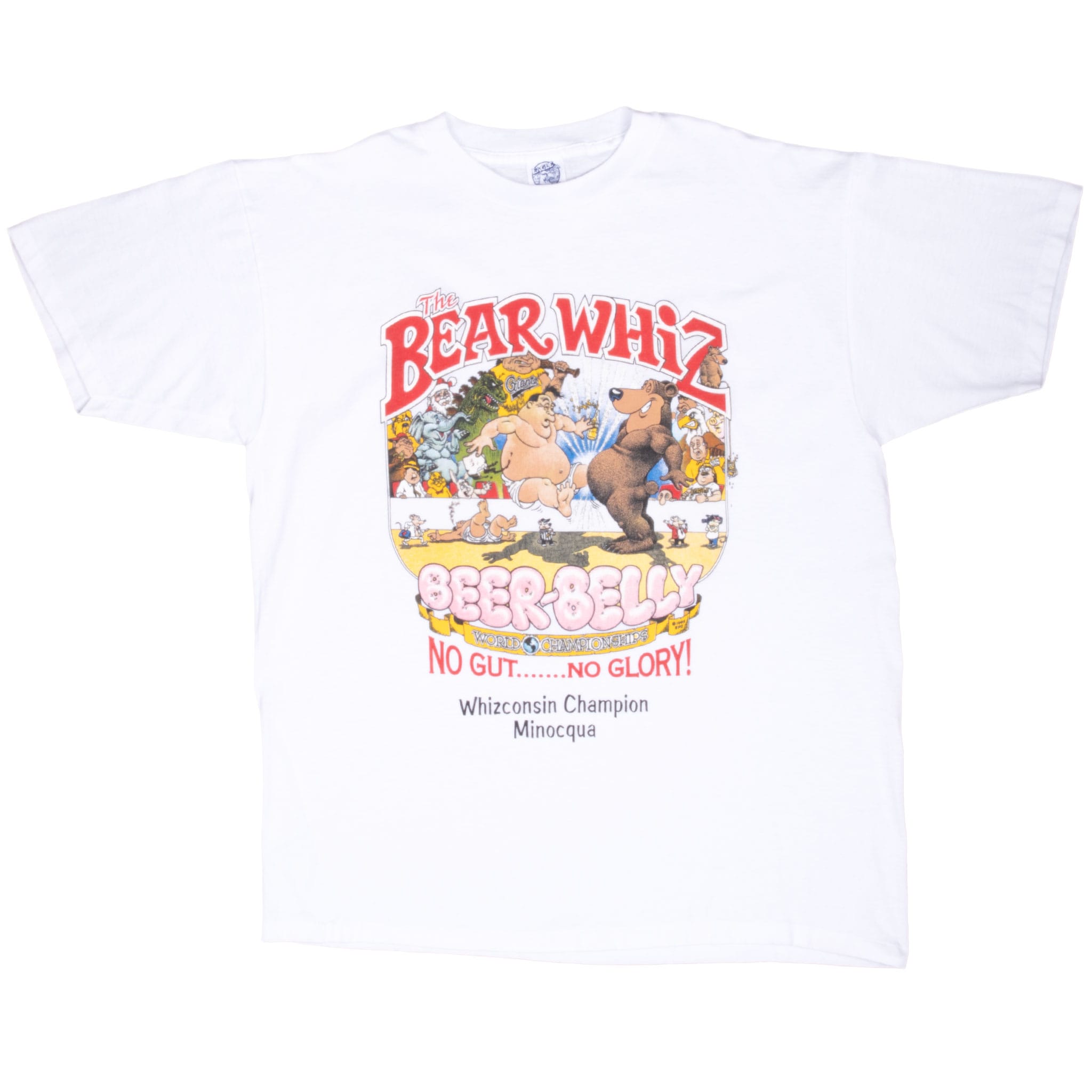 VINTAGE THE BEAR WHIZ BEER BELLY 1995 TEE SHIRT SIZE XL MADE IN USA