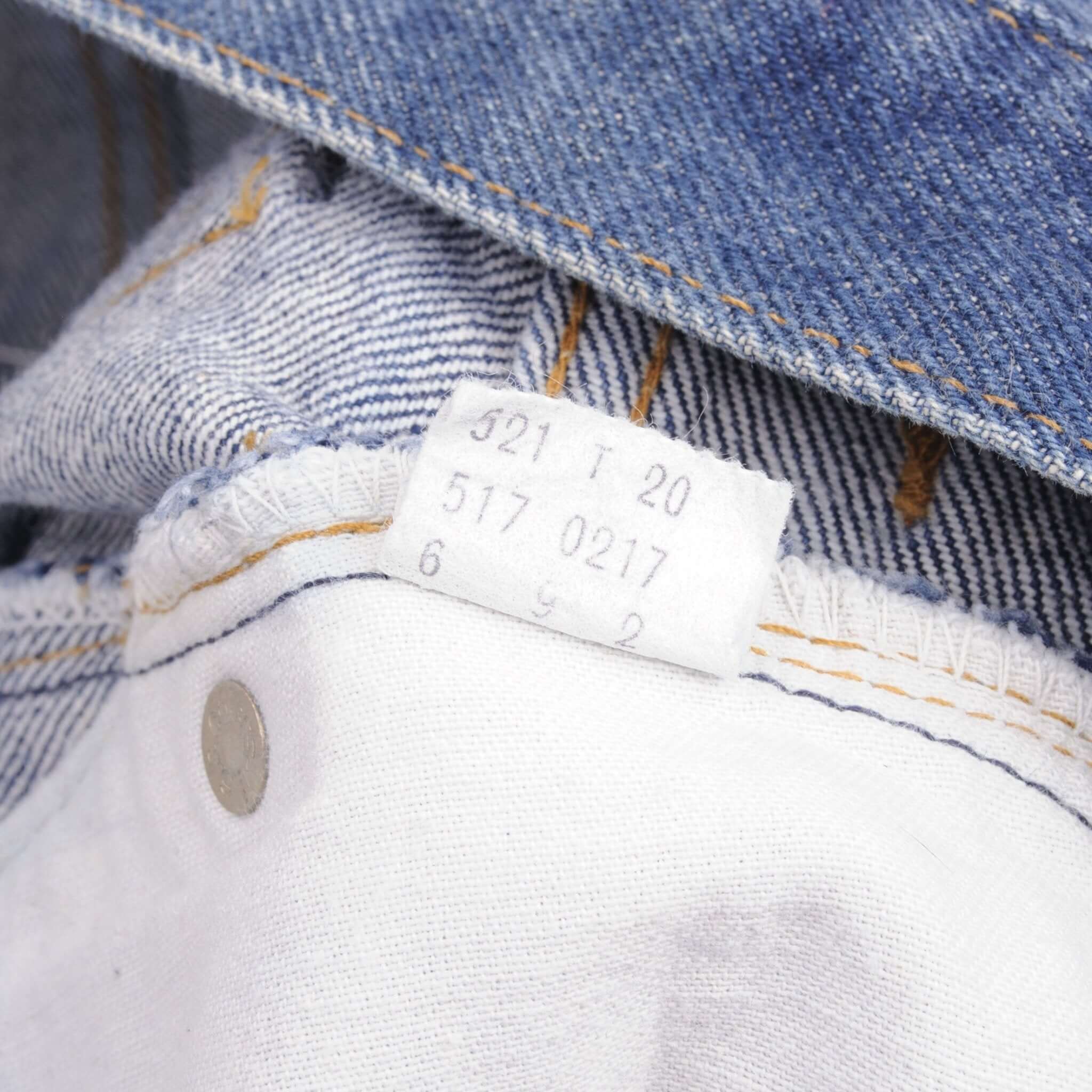 Beautiful Indigo Levis 517 Jeans With Blue Bar Tacks 1980s Made in USA with Dark Wash Talon Zipper  Size on tag 38X32 Actual Size 38X32 Back Button #2