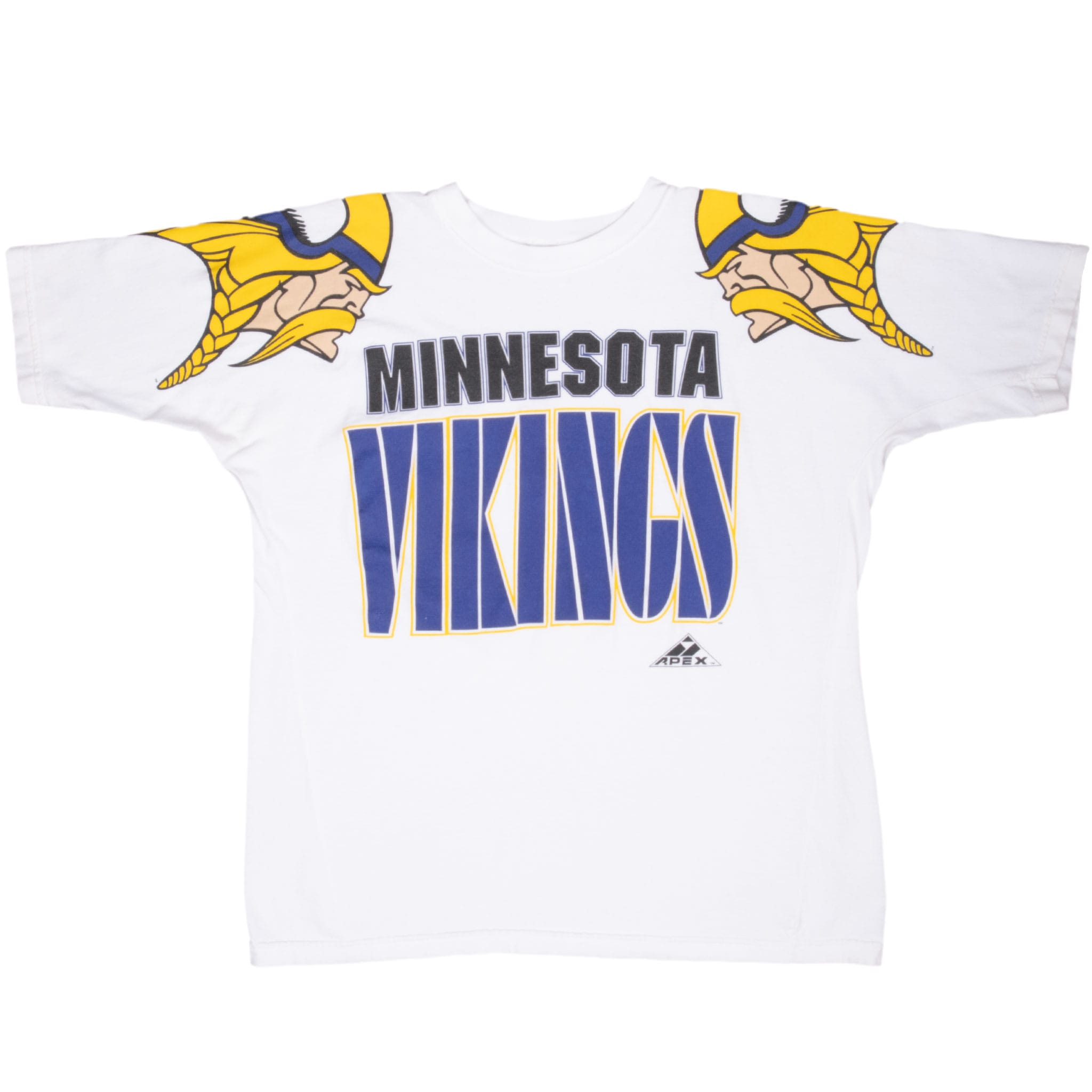 VINTAGE NFL MINNESOTA VIKINGS ALL OVER PRINT TEE SHIRT 1990S XL MADE IN USA