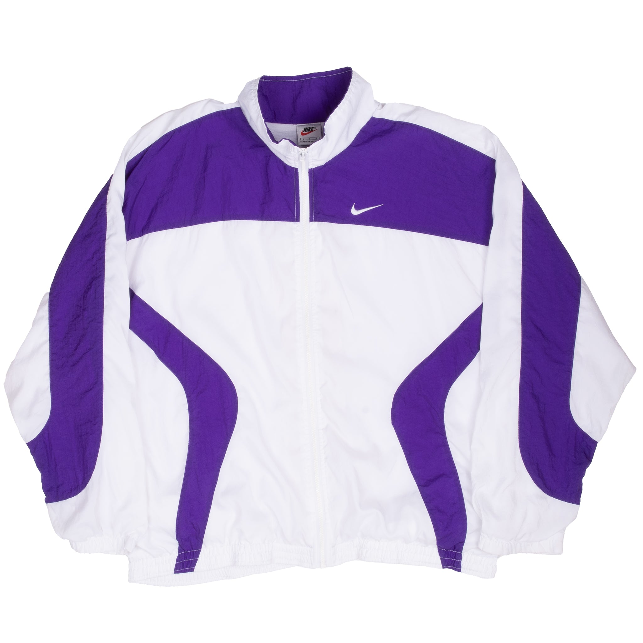Vintage Nike Classic Swoosh Purple Windbreaker Jacket 1990S Size Large