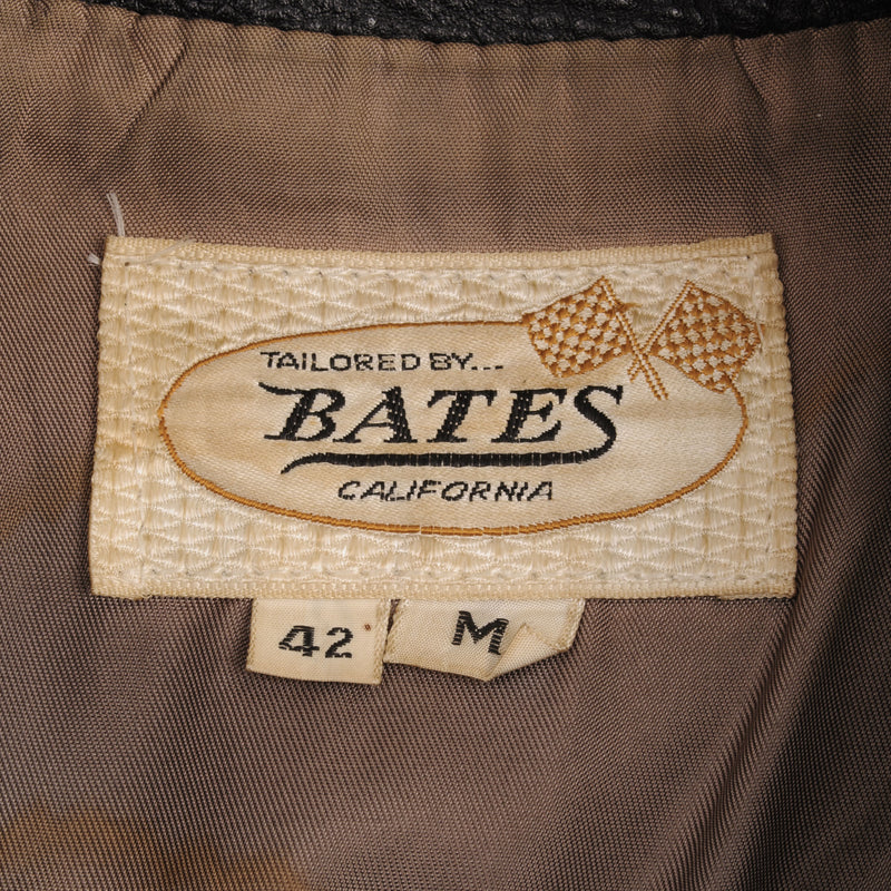 Vintage Bates California Cafe Racer Black Leather Jacket 1960S Size Medium