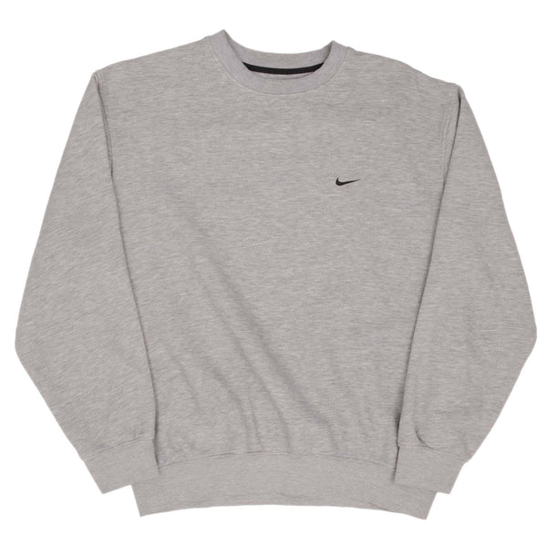 Vintage Nike Classic Swoosh Gray Crewneck Sweatshirt 2000S Size Large