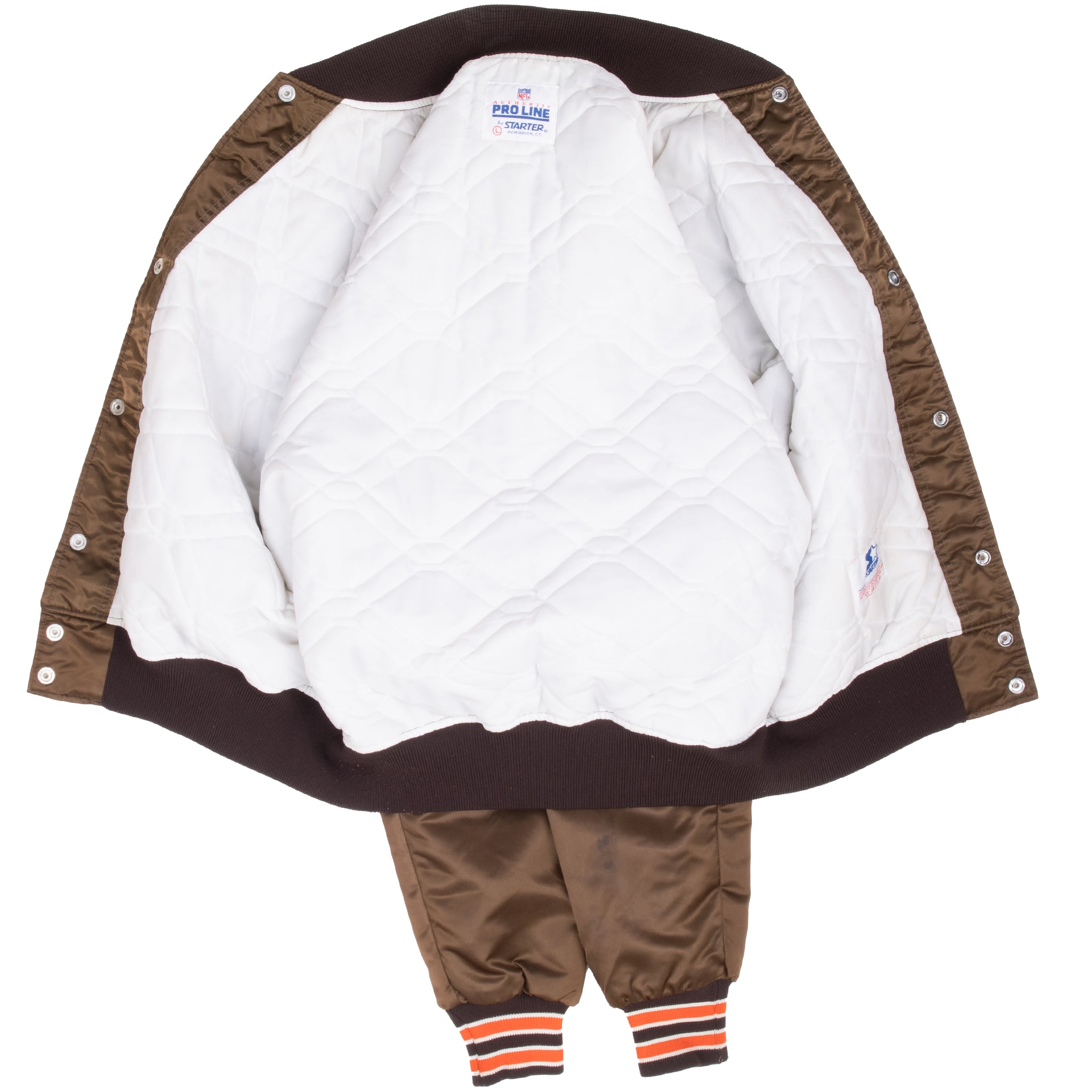Vintage Nfl Cleveland Browns Starter Bomber Satin Jacket 1990S Size Large