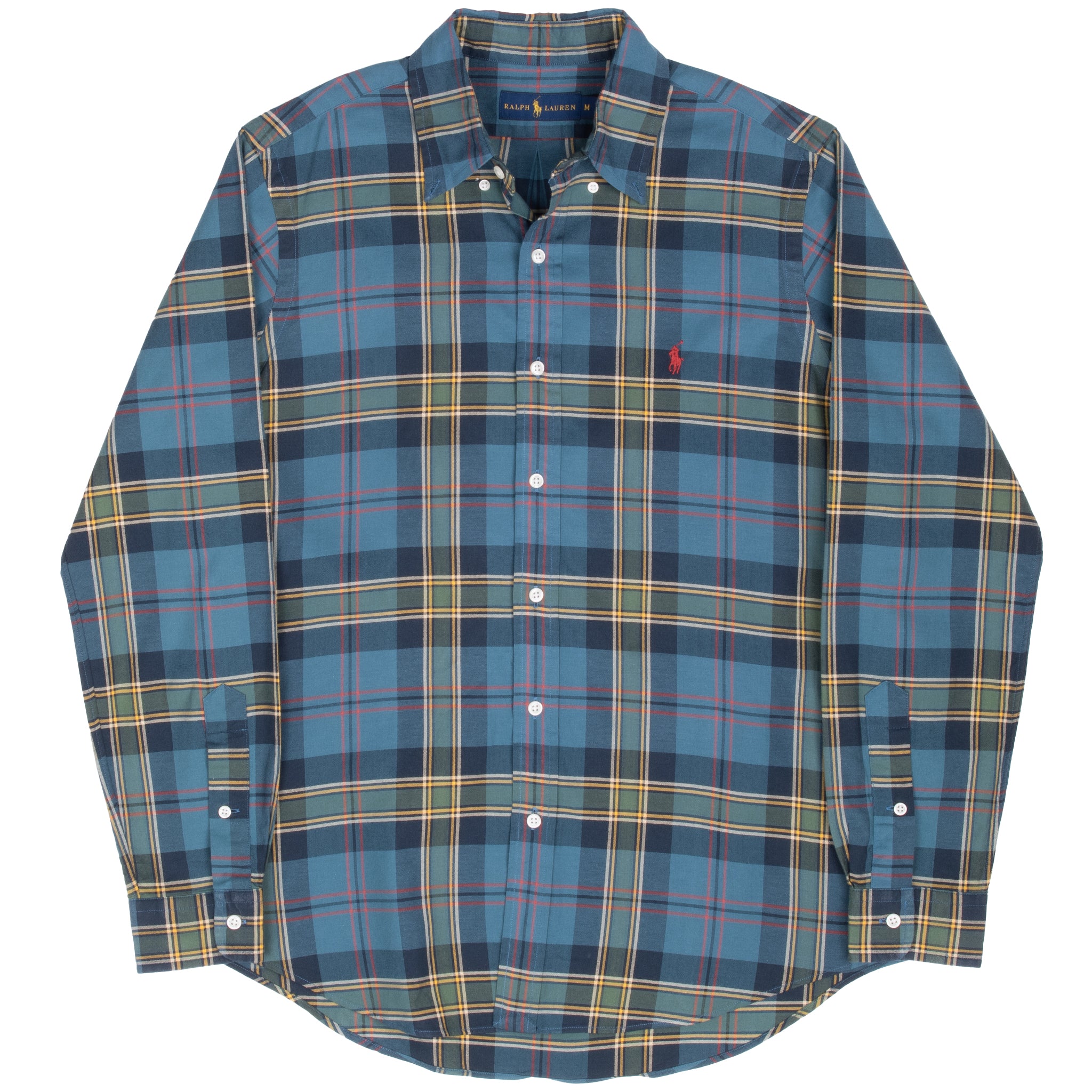 Vintage Ralph Lauren Teal Plaid Shirt Size Medium