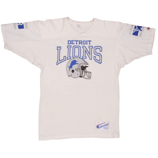 Vintage NFL Detroit Lions Champion Jersey 1980S Size Medium Made In USA With Single Stitch Sleeves