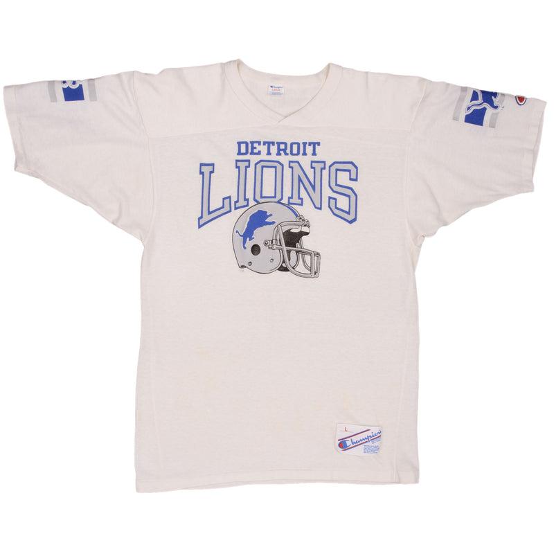 Vintage NFL Detroit Lions Champion Jersey 1980S Size Medium Made In USA With Single Stitch Sleeves