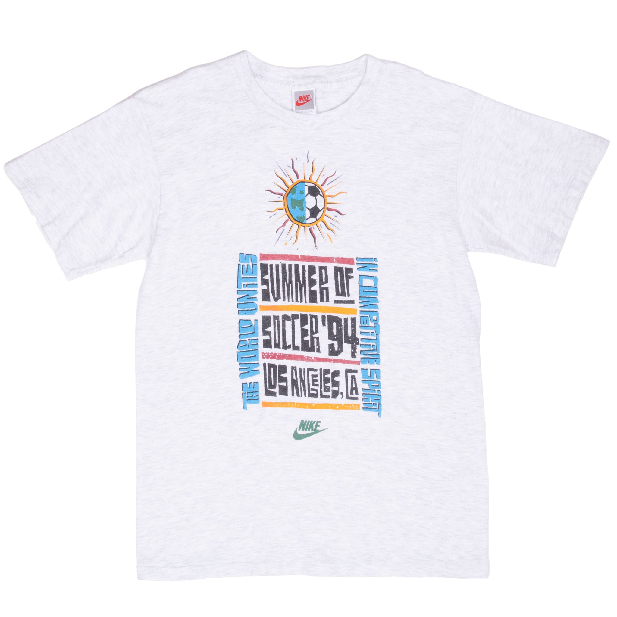 VINTAGE NIKE SUMMER OF SOCCER 1994 LOS ANGELES TEE SHIRT MEDIUM MADE IN USA
